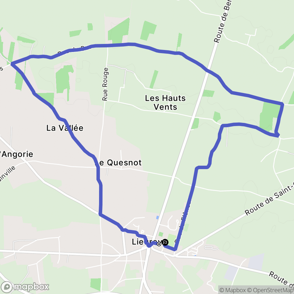 Lieurey : carte du parcours de randonnée - France