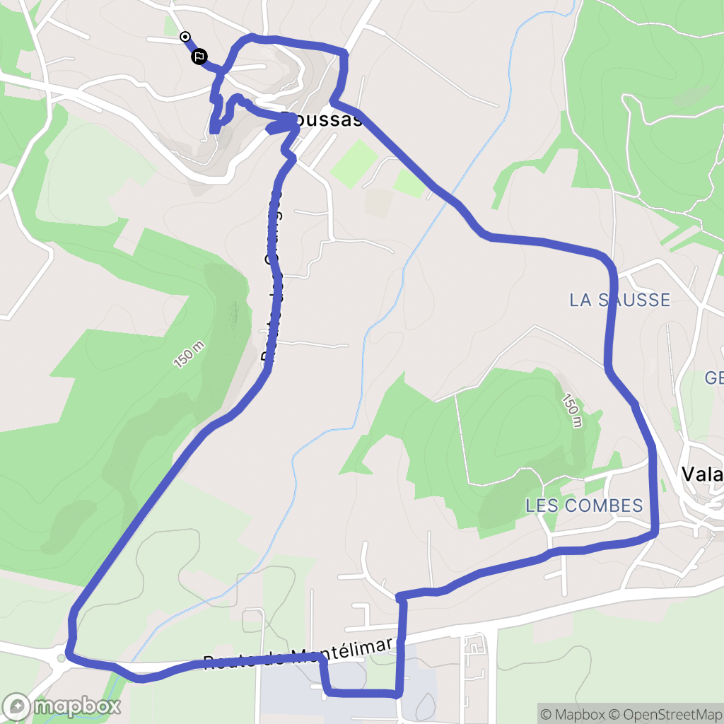 Roussas : carte du parcours de randonnée - France
