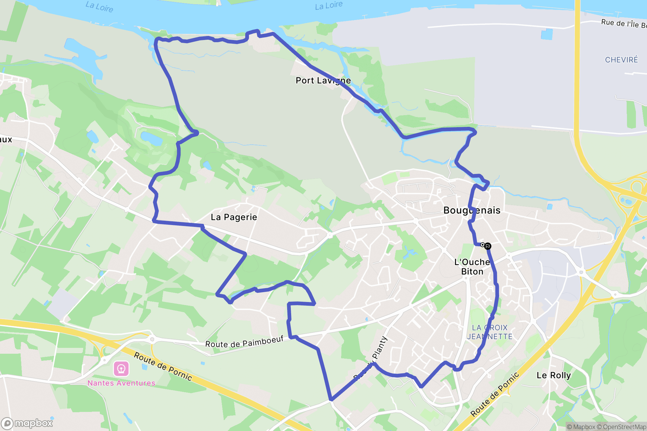 Bouguenais : carte du parcours de randonnée - France