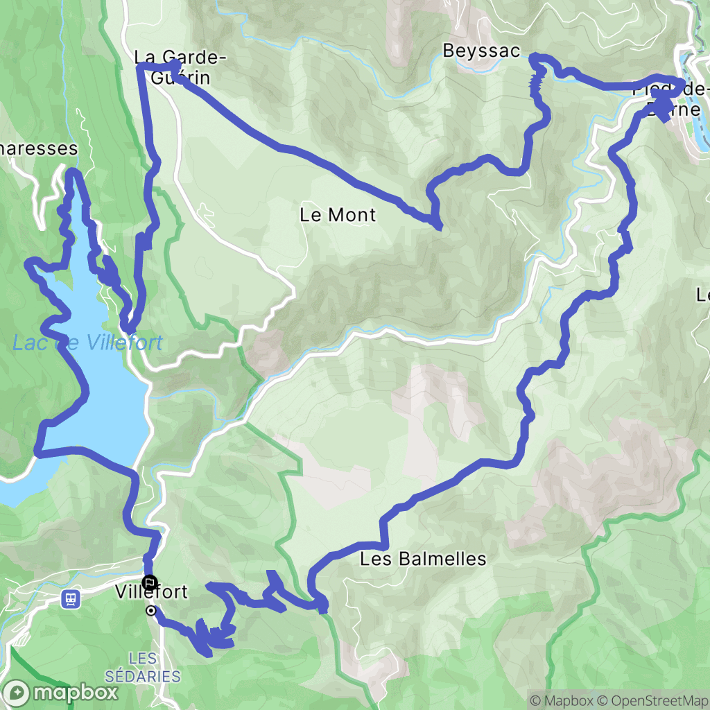 Villefort : carte du parcours de randonnée - France