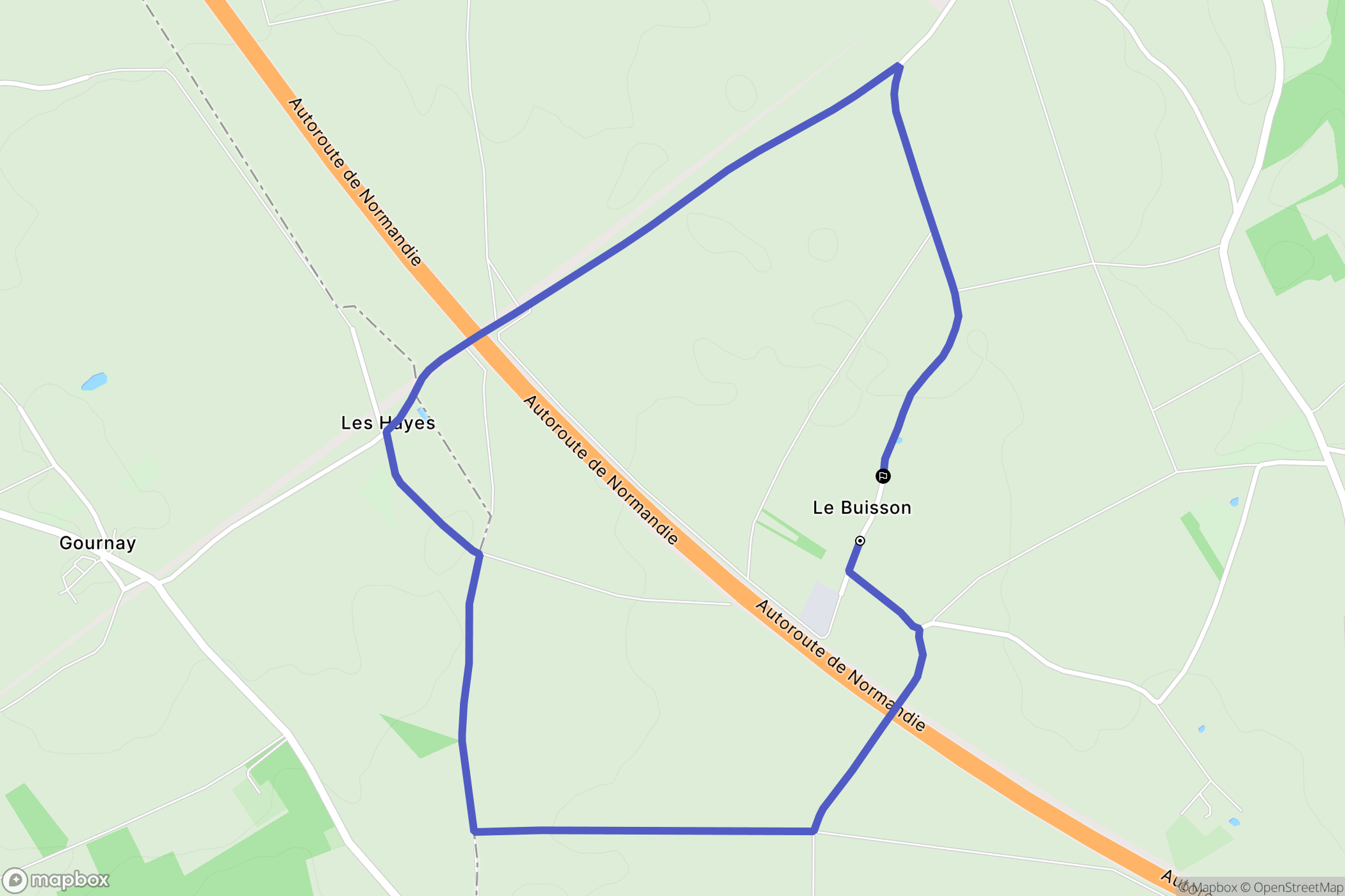 Blaru : carte du parcours de randonnée - France