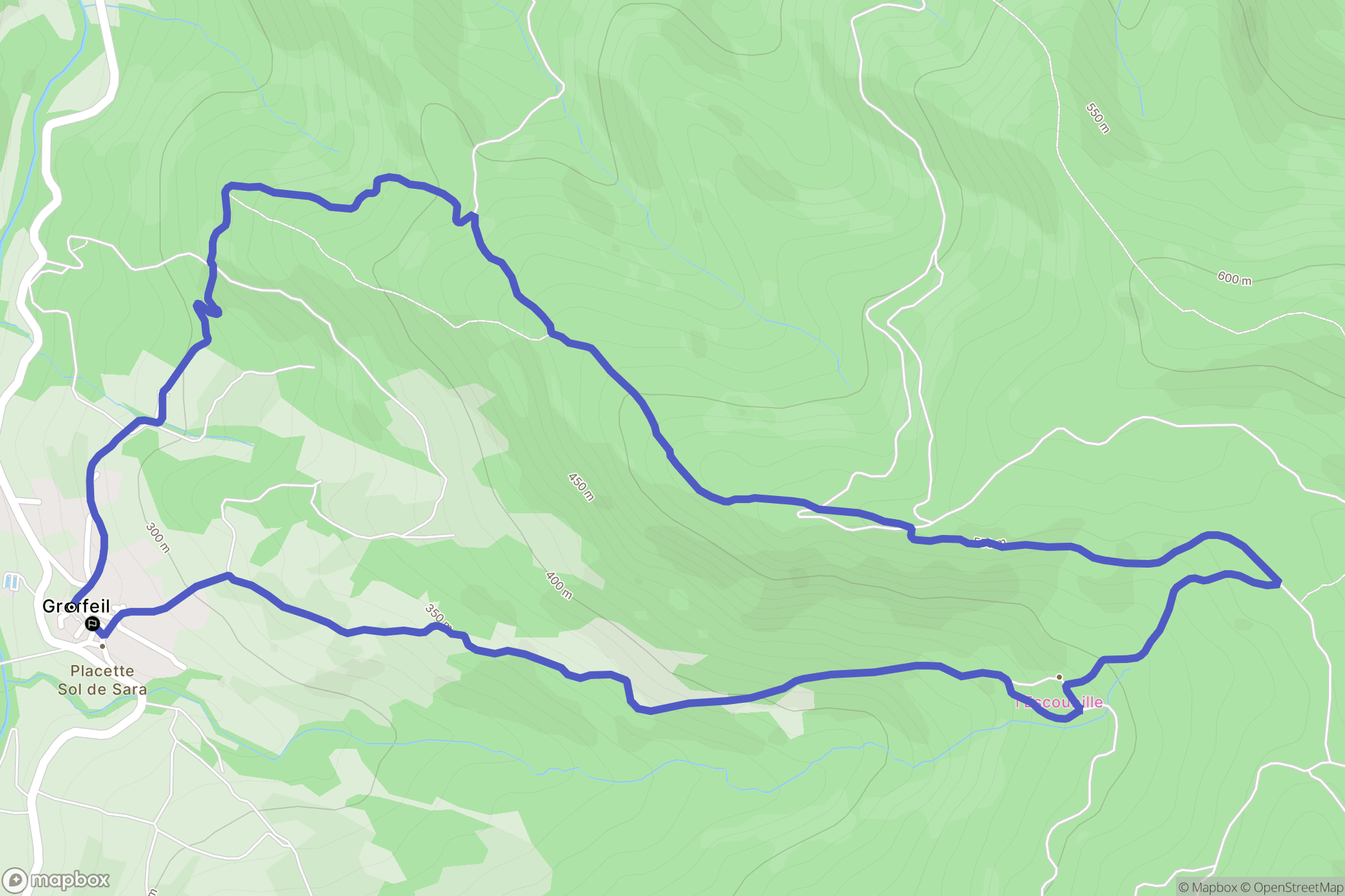 Greffeil : carte du parcours de randonnée - France