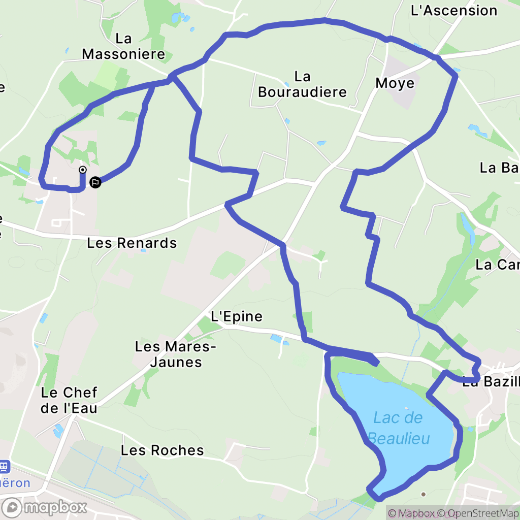 Couëron : carte du parcours de randonnée - France