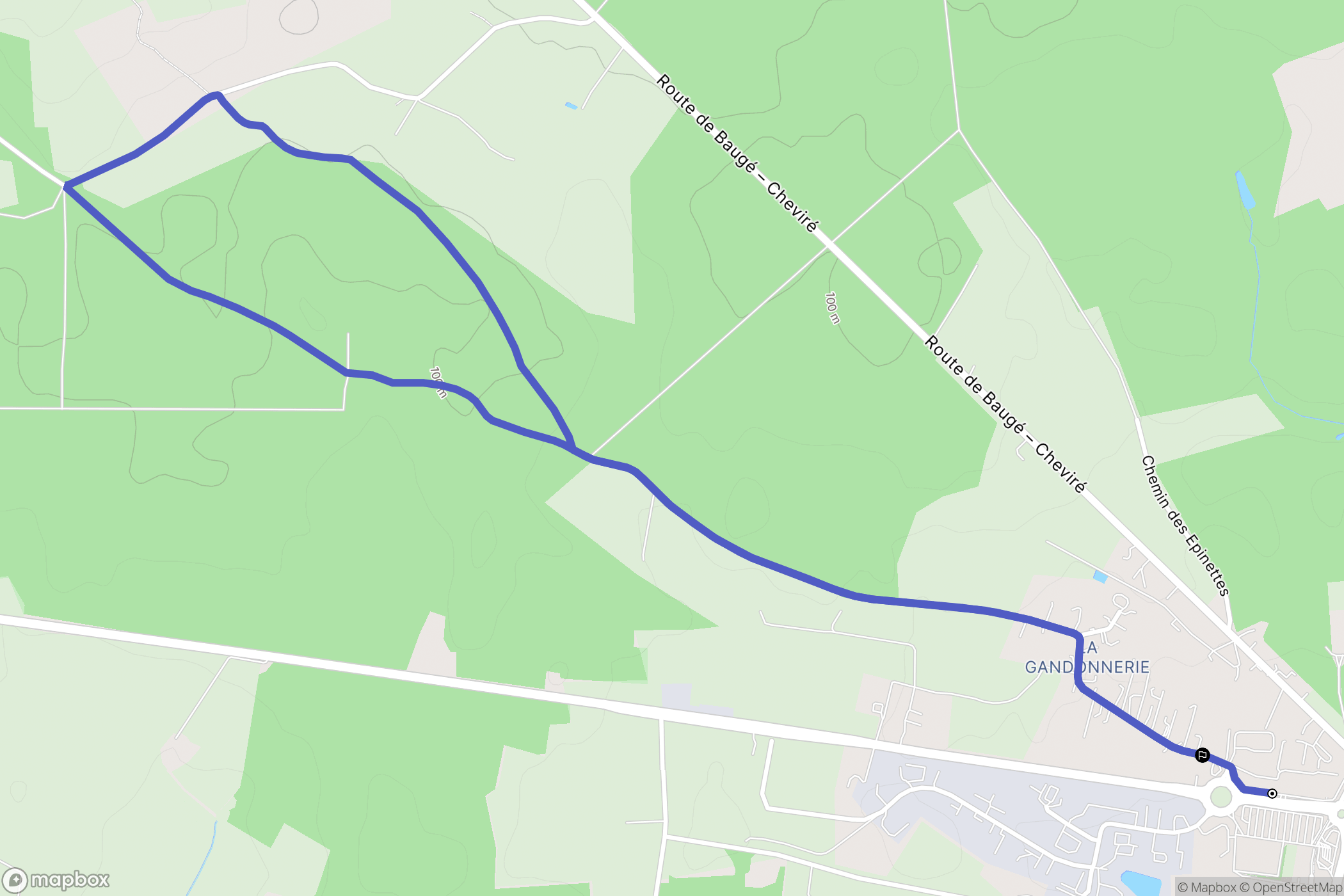 Baugé-en-Anjou : carte du parcours de randonnée - France