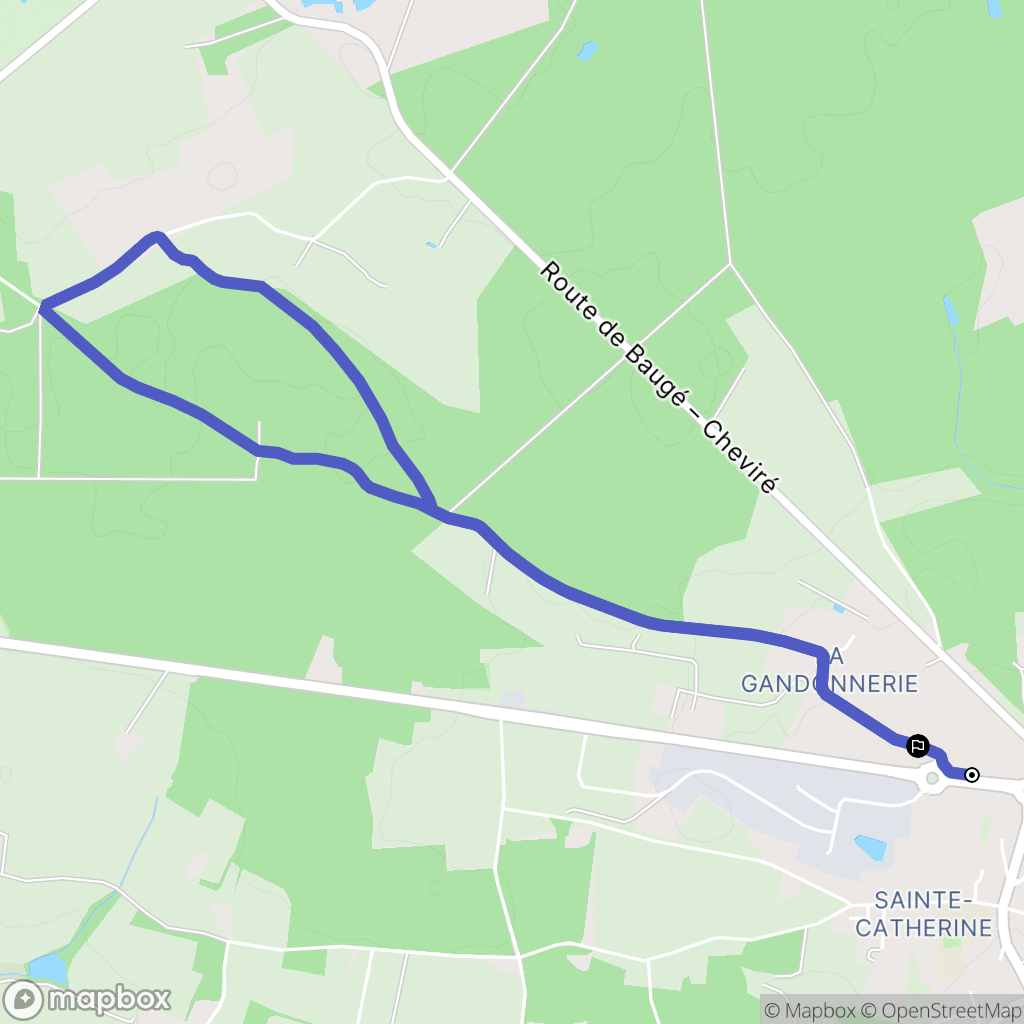 Baugé-en-Anjou : carte du parcours de randonnée - France