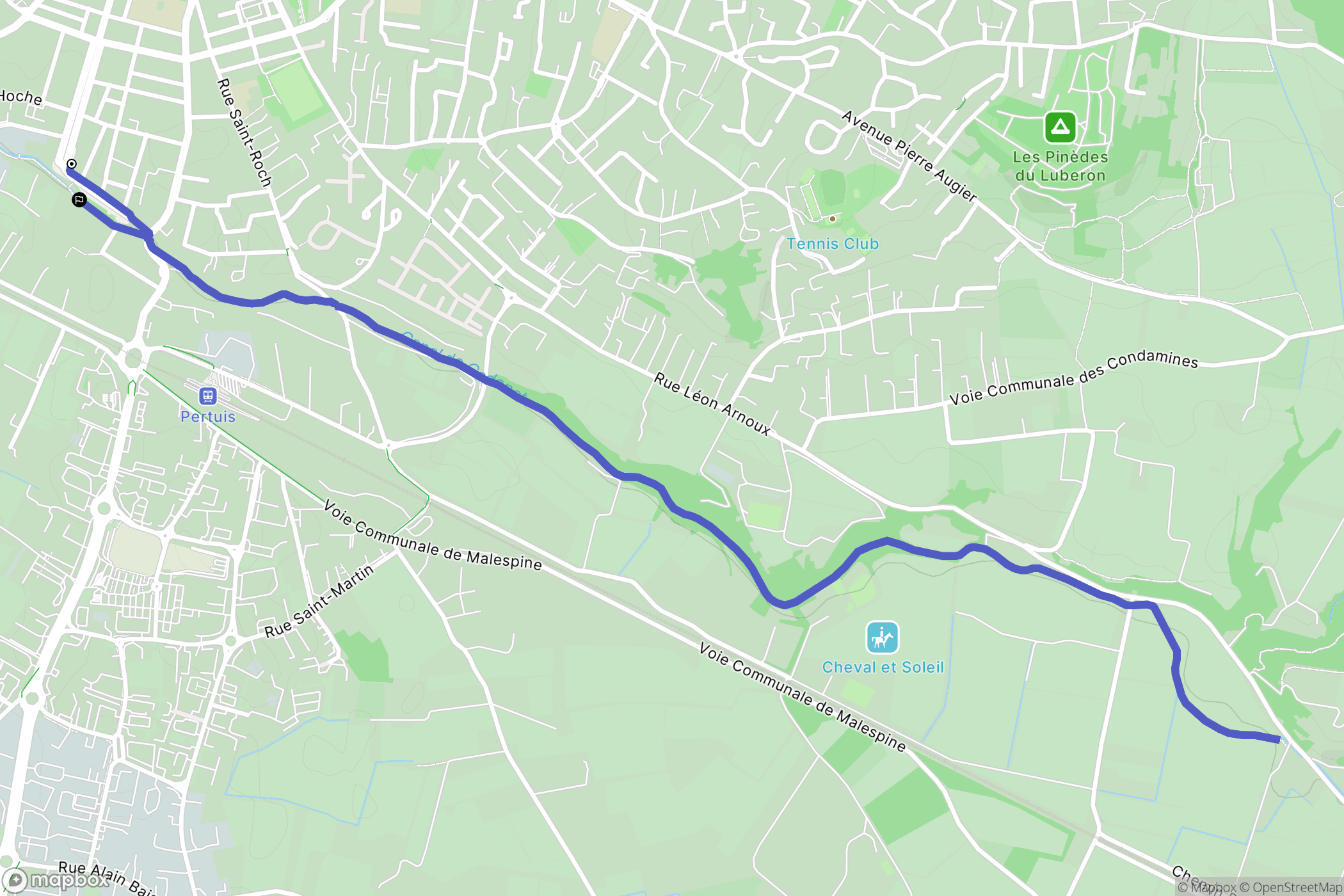 Pertuis : carte du parcours de randonnée - France