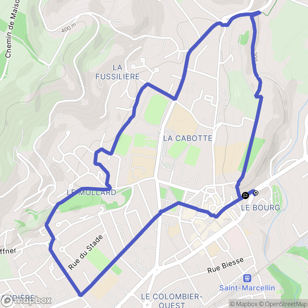 Saint-Marcellin : carte du parcours de randonnée - France