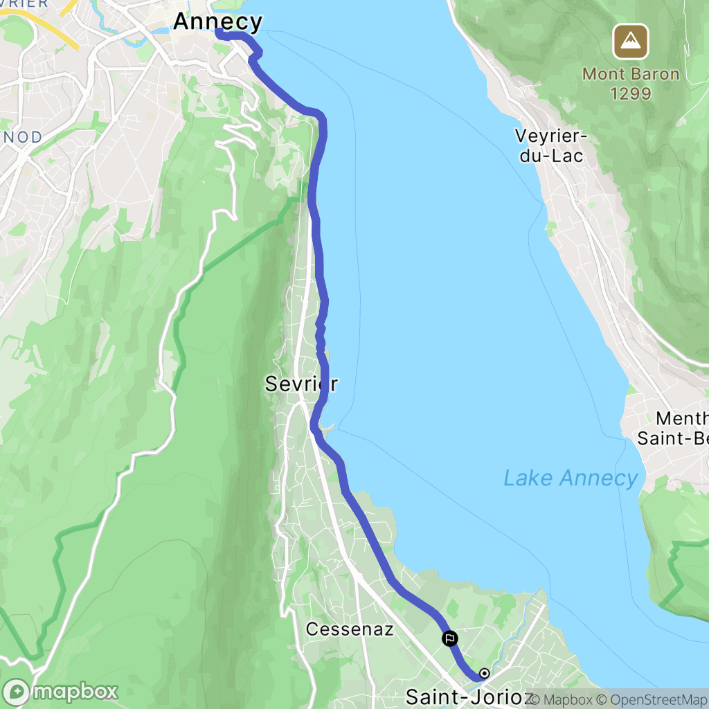 Saint-Jorioz : carte du parcours de randonnée - France