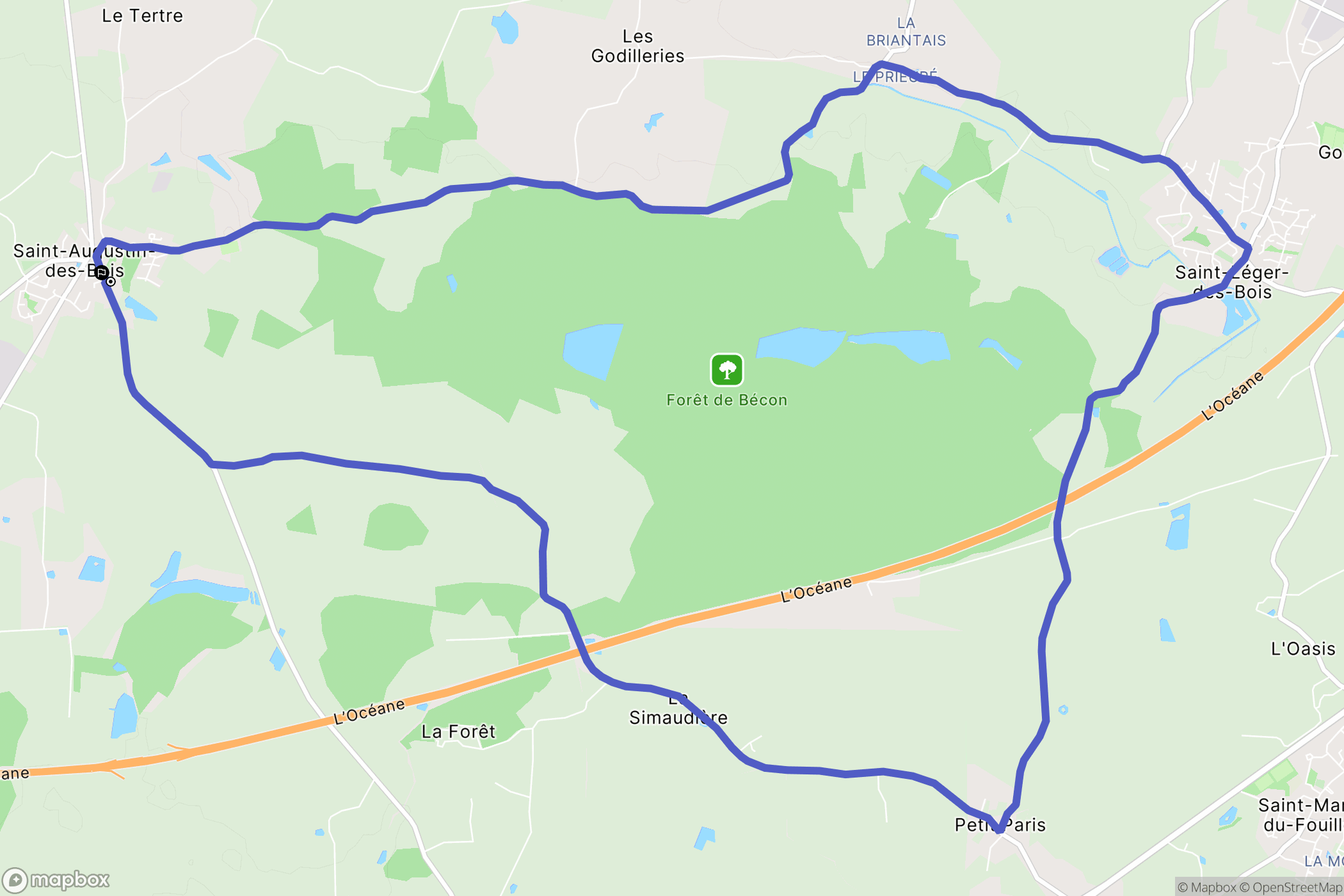 Saint-Augustin-des-Bois : carte du parcours de randonnée - France