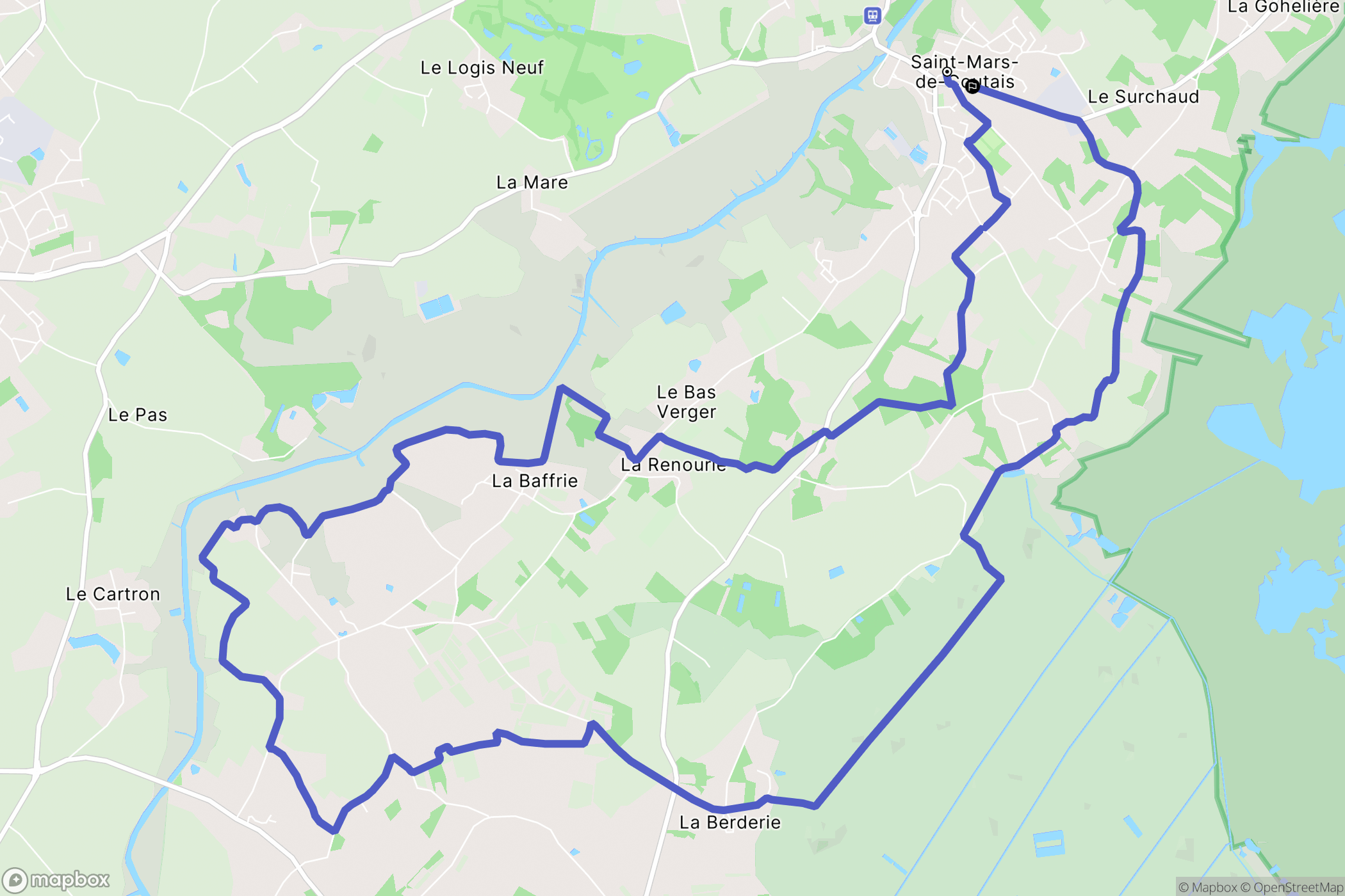Saint-Mars-de-Coutais : carte du parcours de randonnée - France