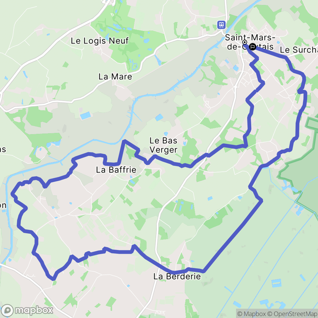 Saint-Mars-de-Coutais : carte du parcours de randonnée - France