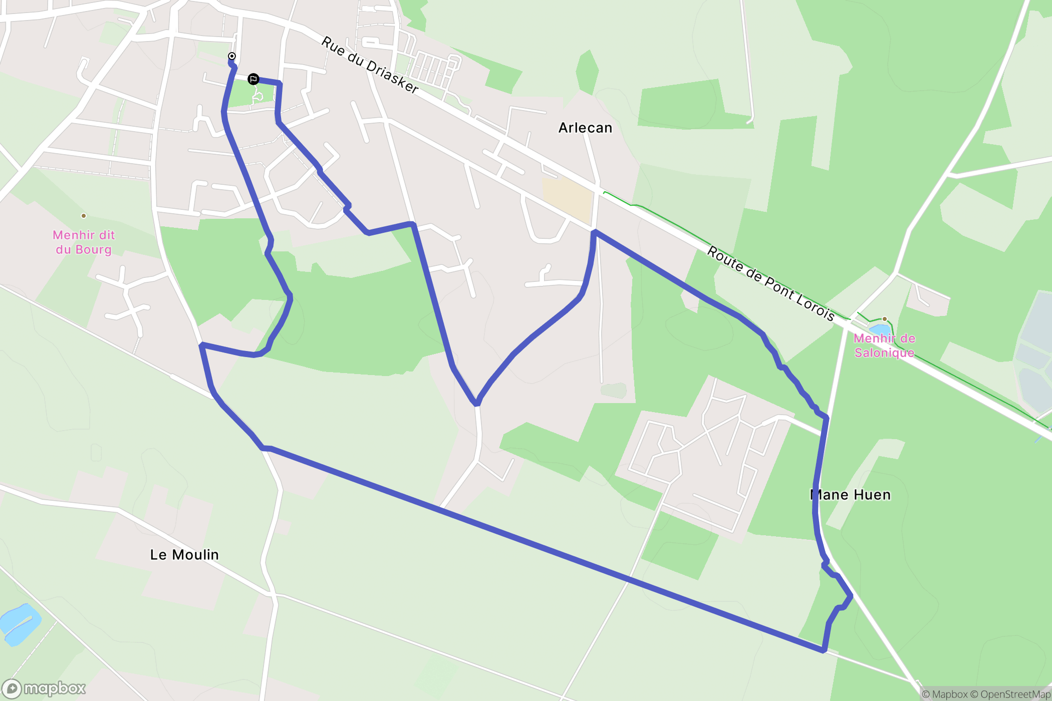 Plouhinec : carte du parcours de randonnée - France