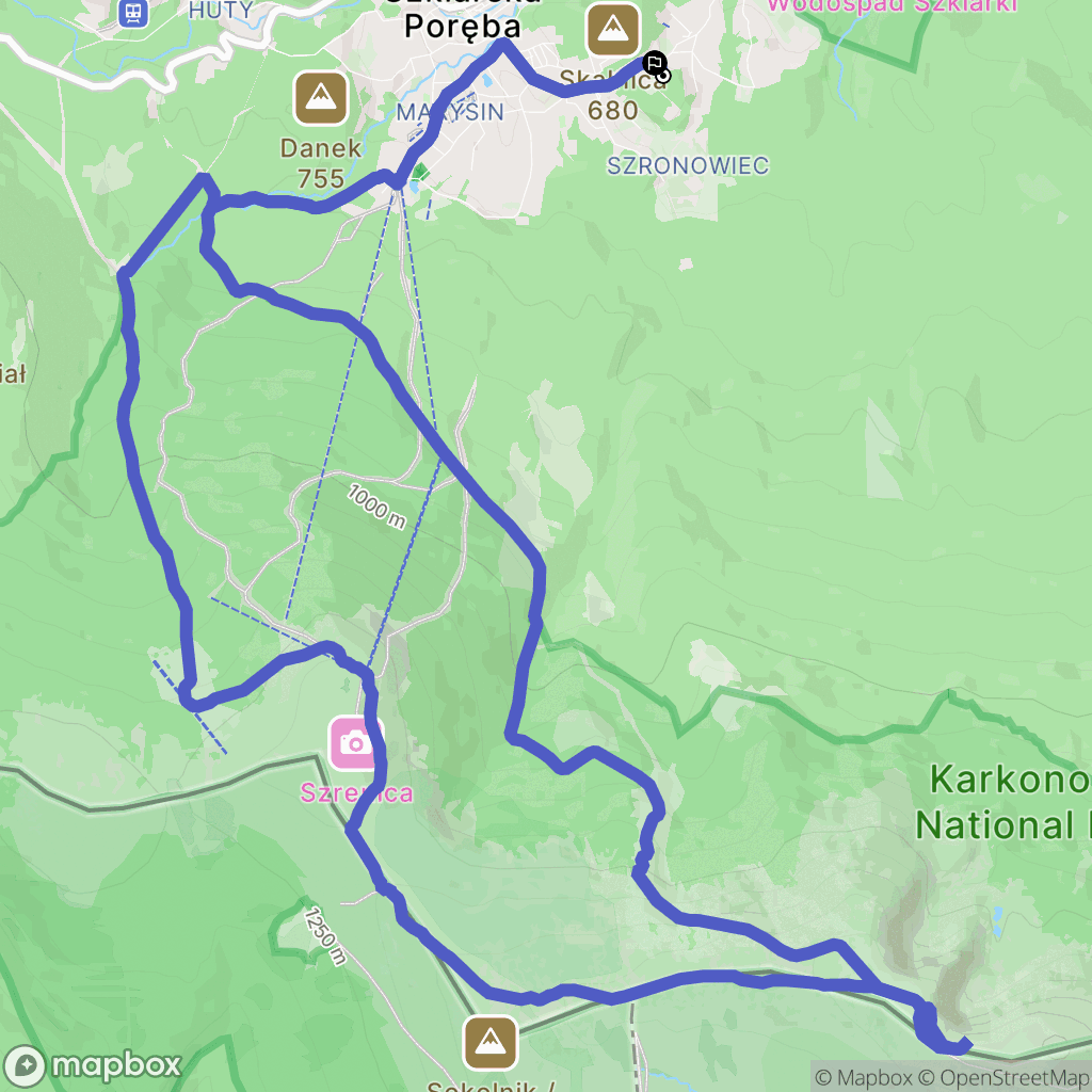 Szklarska Poręba: mapa trasy - Poland