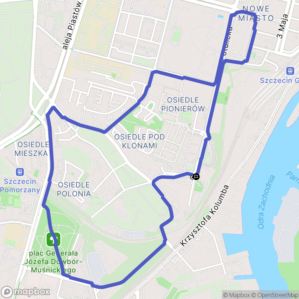 Szczecin: mapa trasy - Poland
