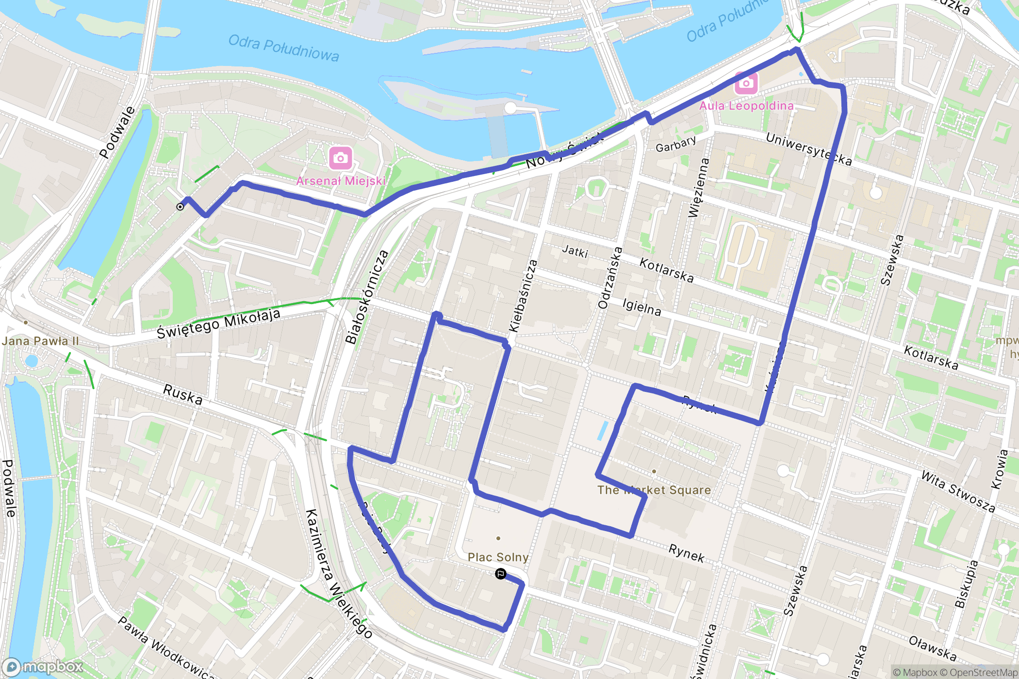 Wrocław: mapa trasy - Poland