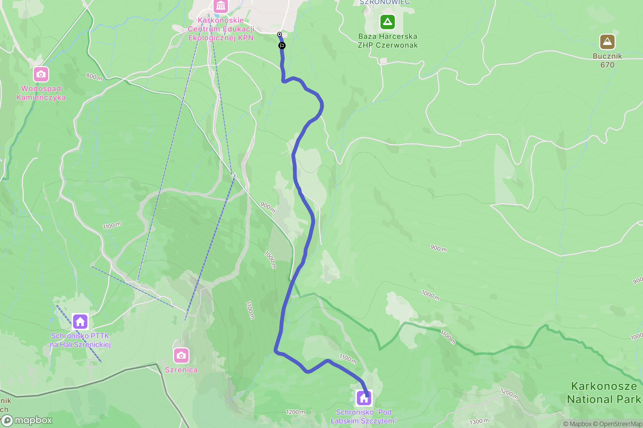 Szklarska Poręba: mapa trasy - Poland