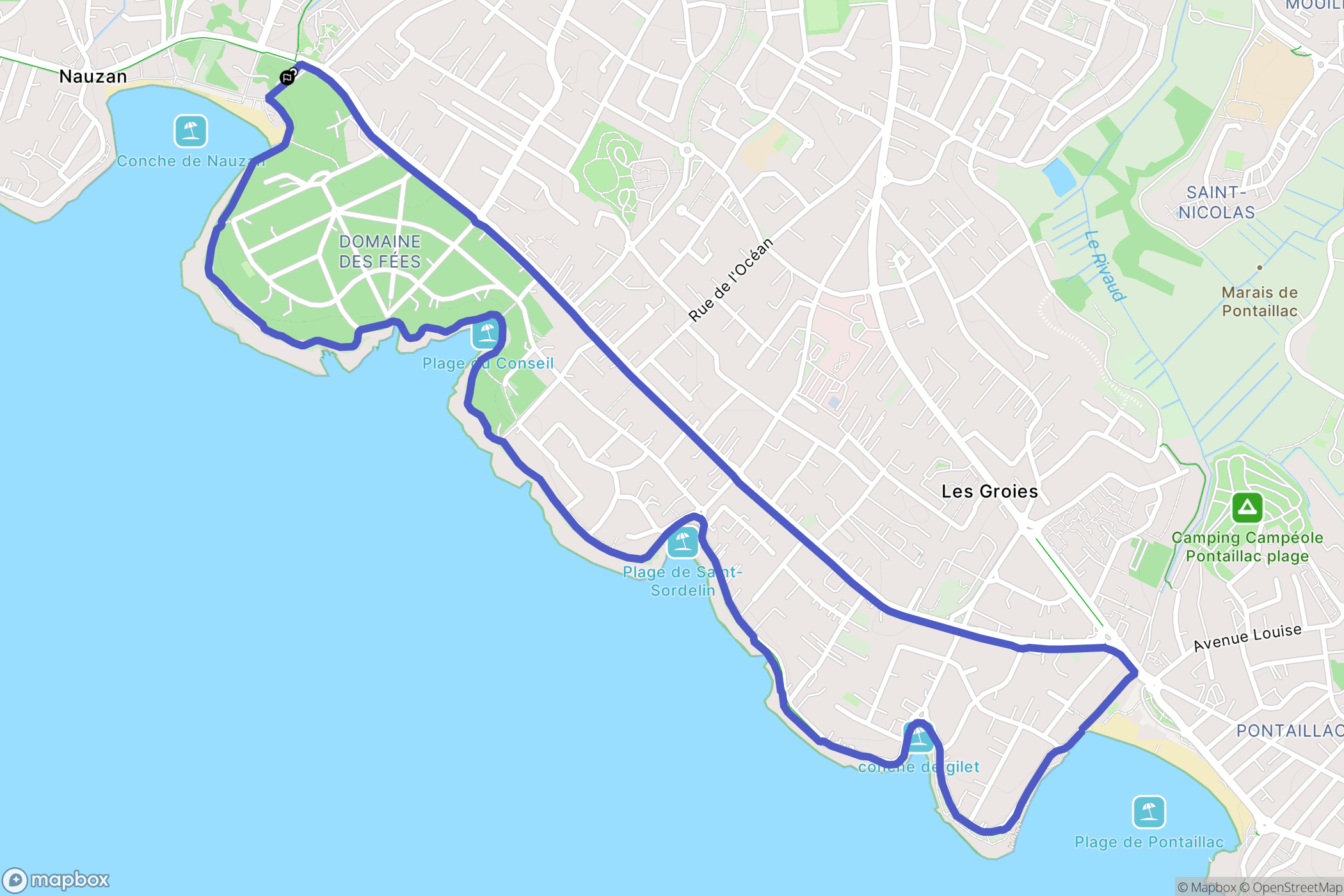 Vaux-sur-Mer : carte du parcours de randonnée - France