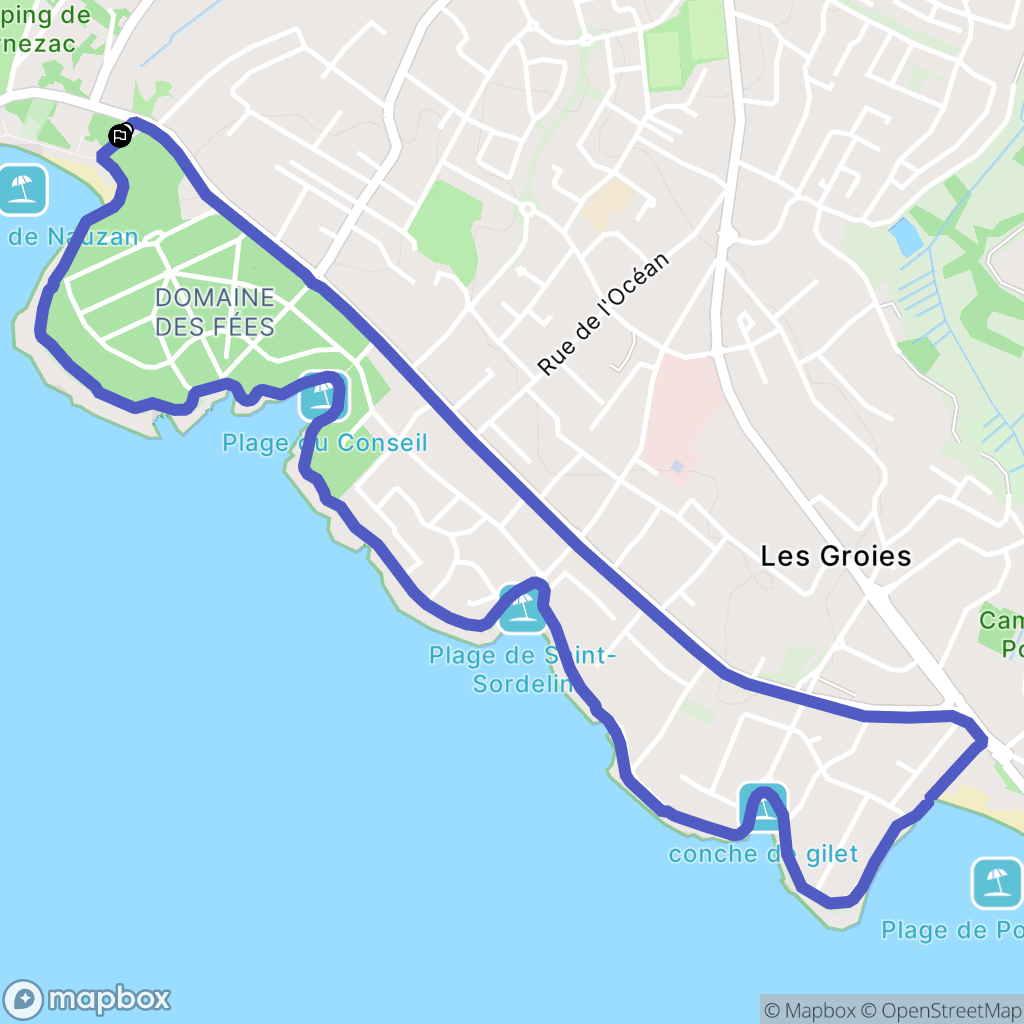 Vaux-sur-Mer : carte du parcours de randonnée - France