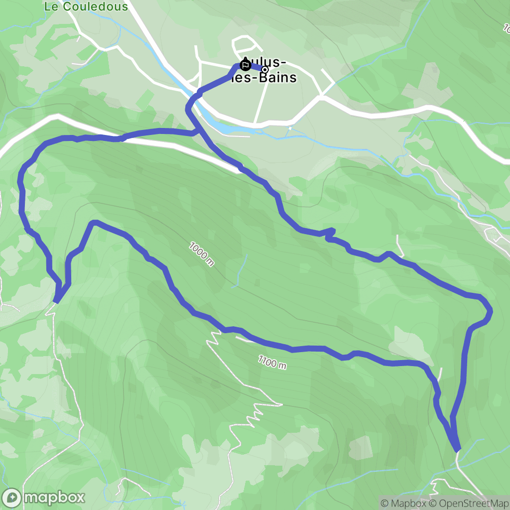 Aulus-les-Bains : carte du parcours de randonnée - France