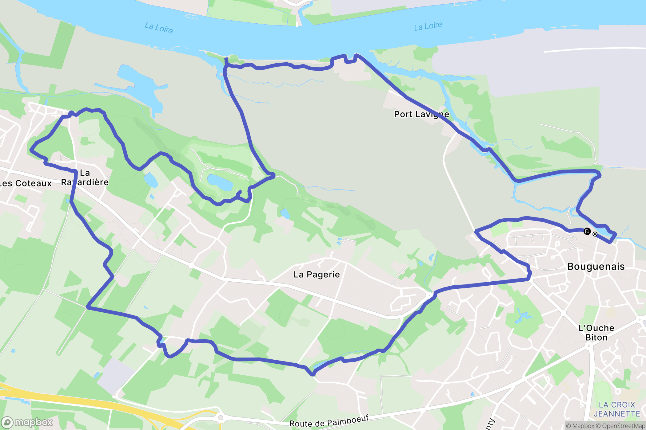 Bouguenais : carte du parcours de randonnée - France