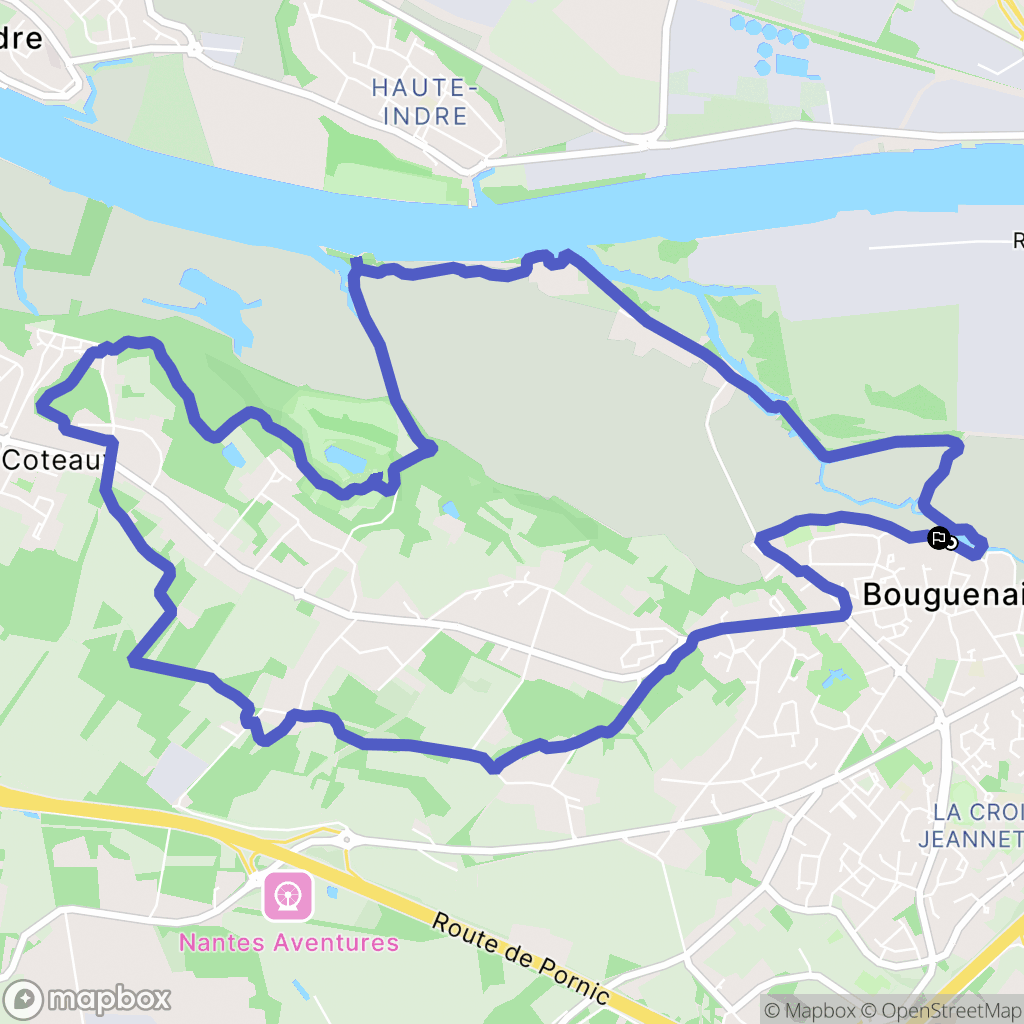 Bouguenais : carte du parcours de randonnée - France
