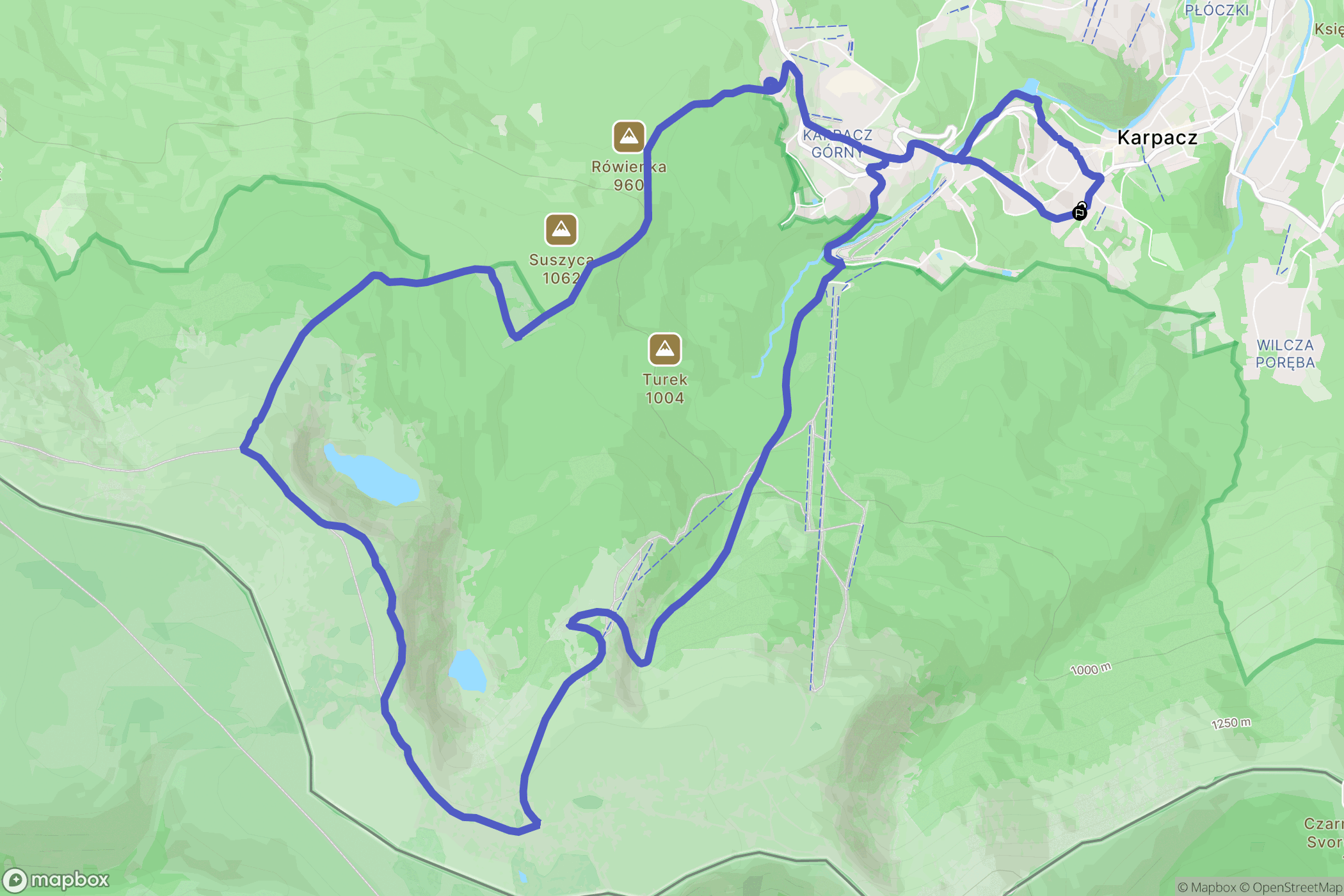 Karpacz: mapa trasy - Poland