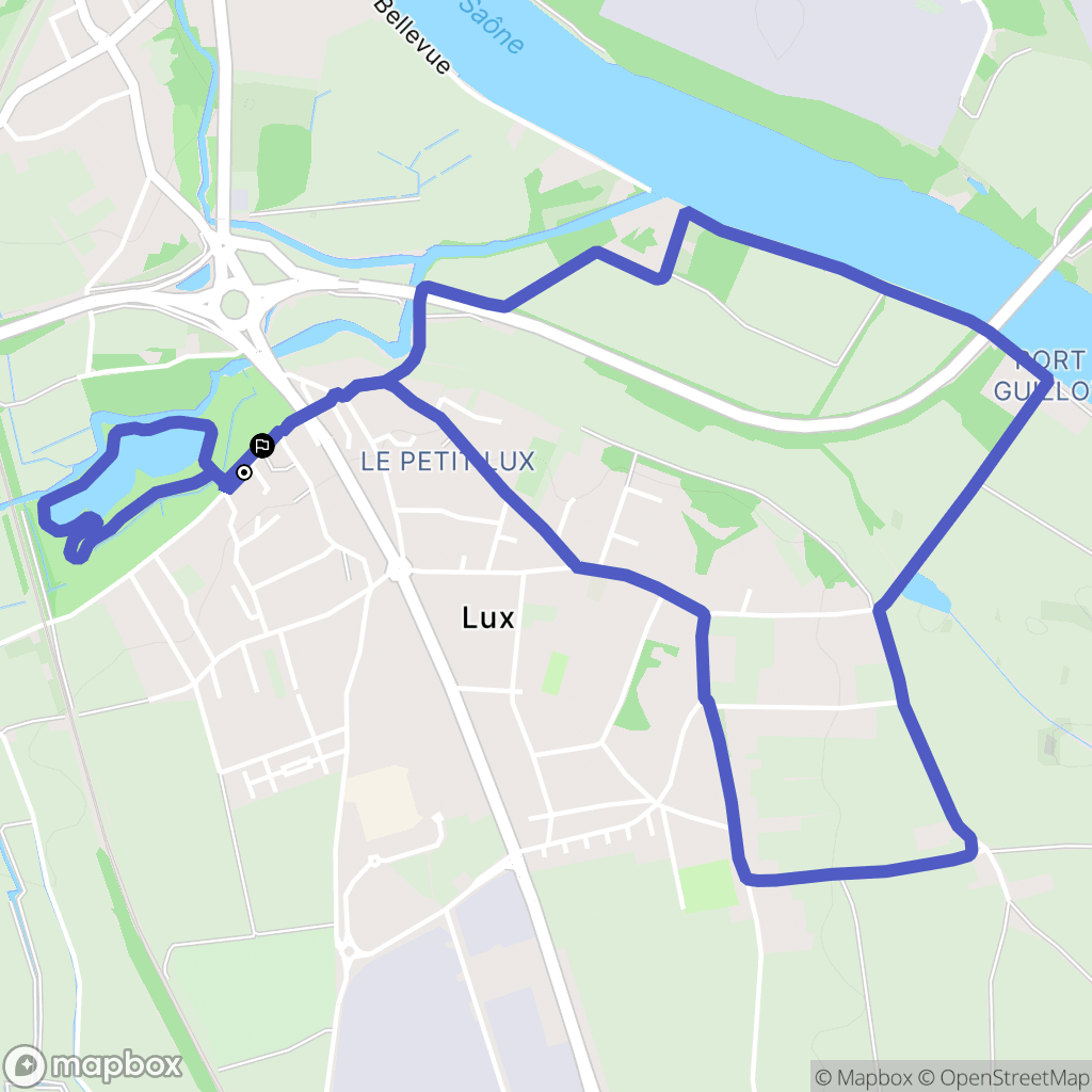 Lux : carte du parcours de randonnée - France