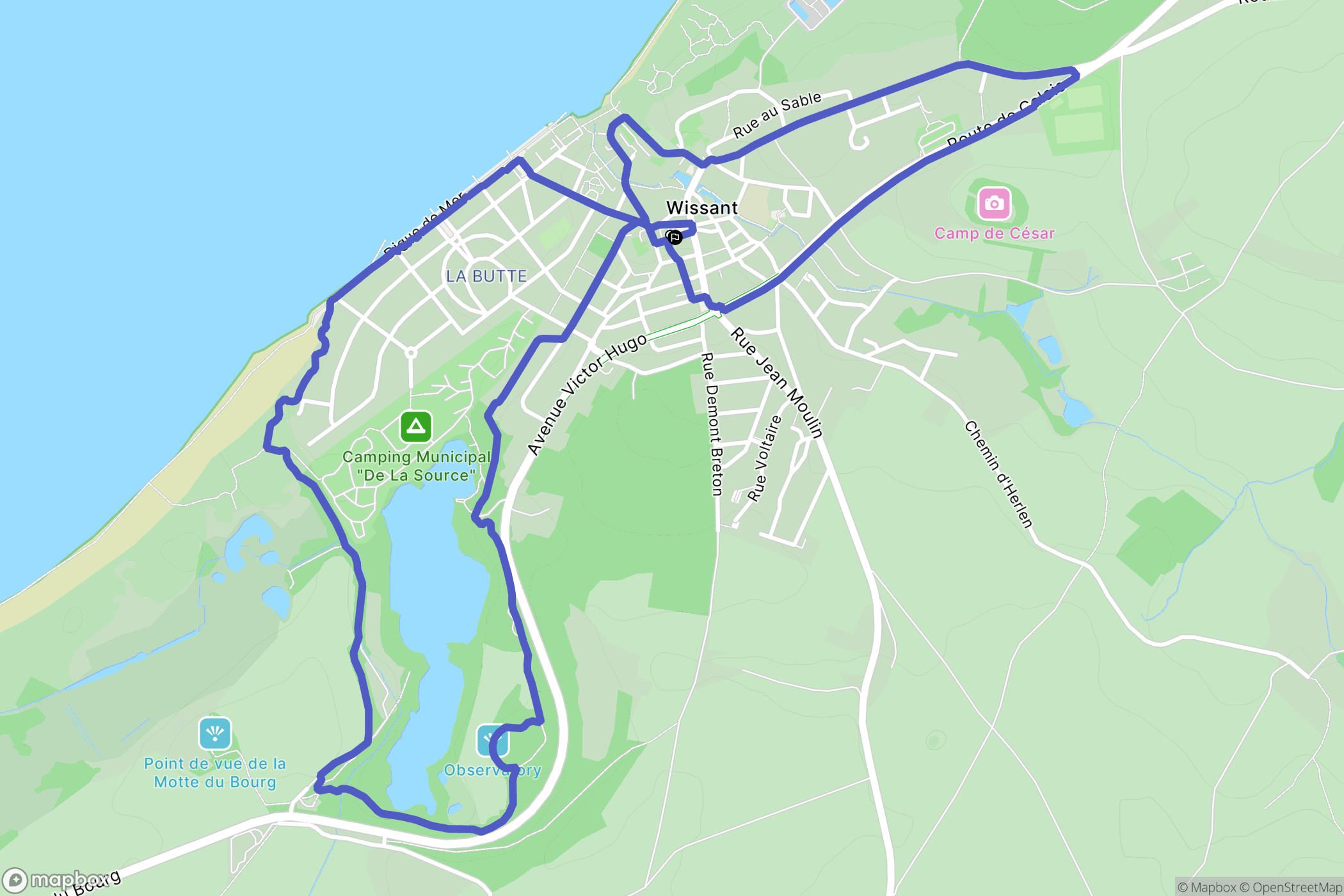 Wissant : carte du parcours de randonnée - France