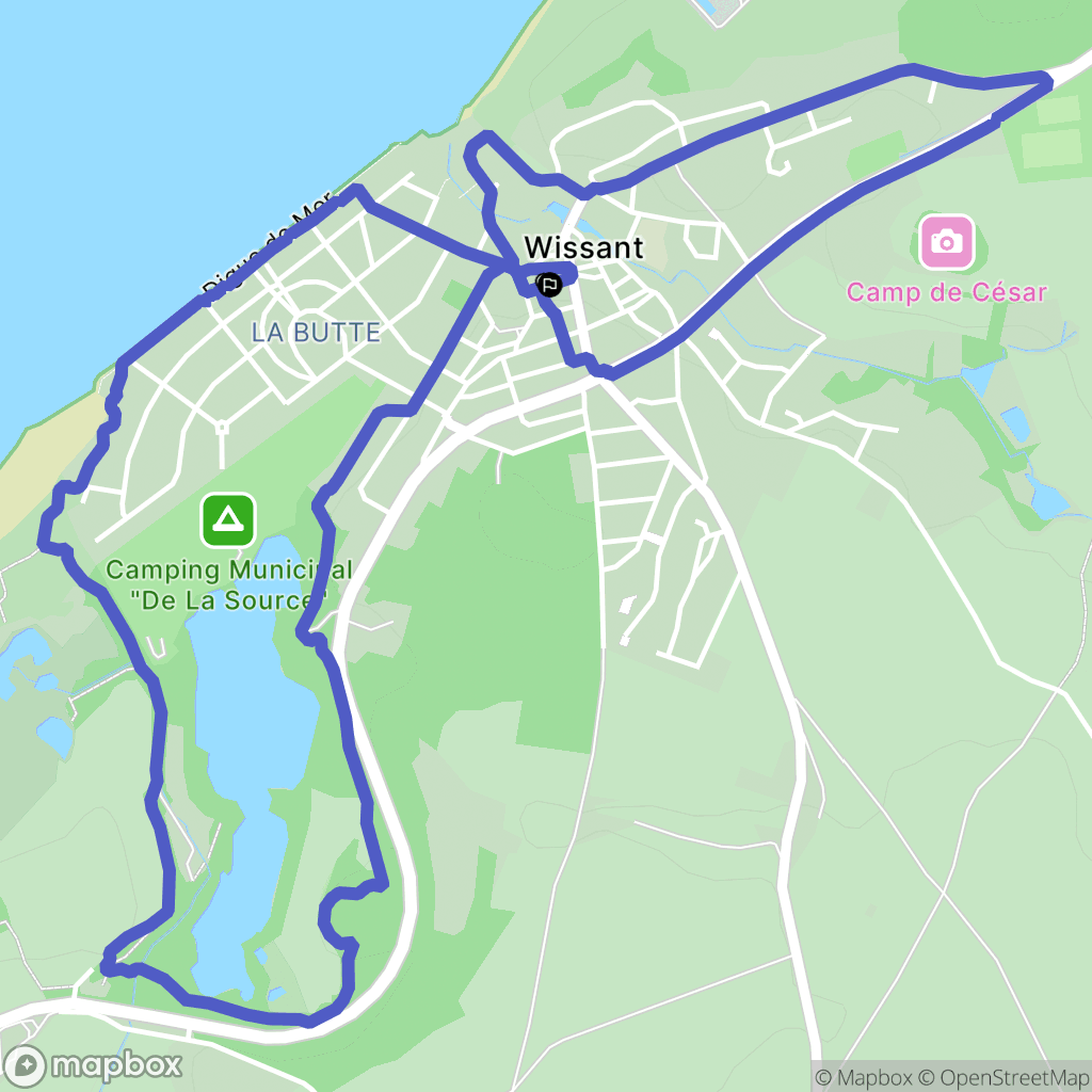 Wissant : carte du parcours de randonnée - France