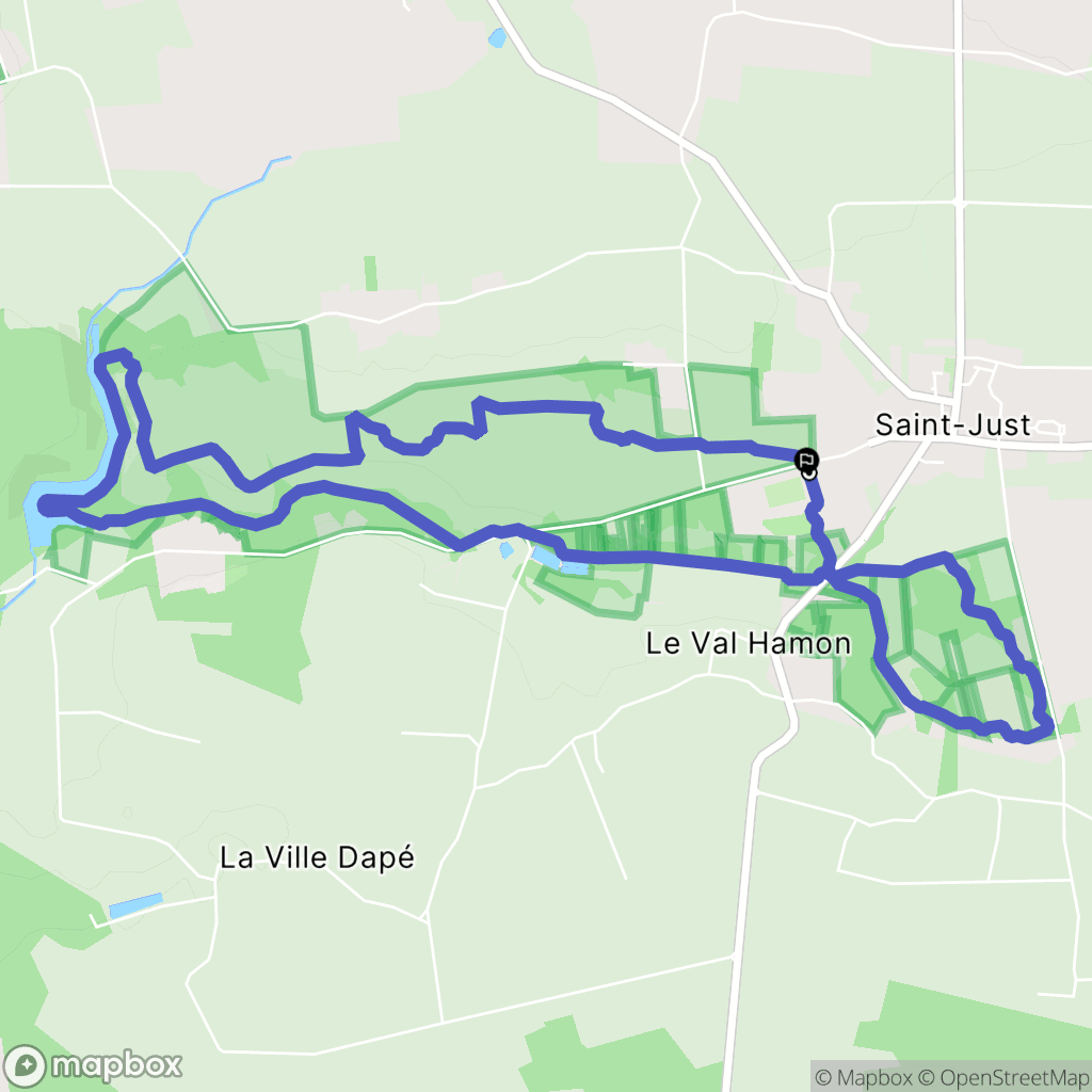 Saint-Just : carte du parcours de randonnée - France