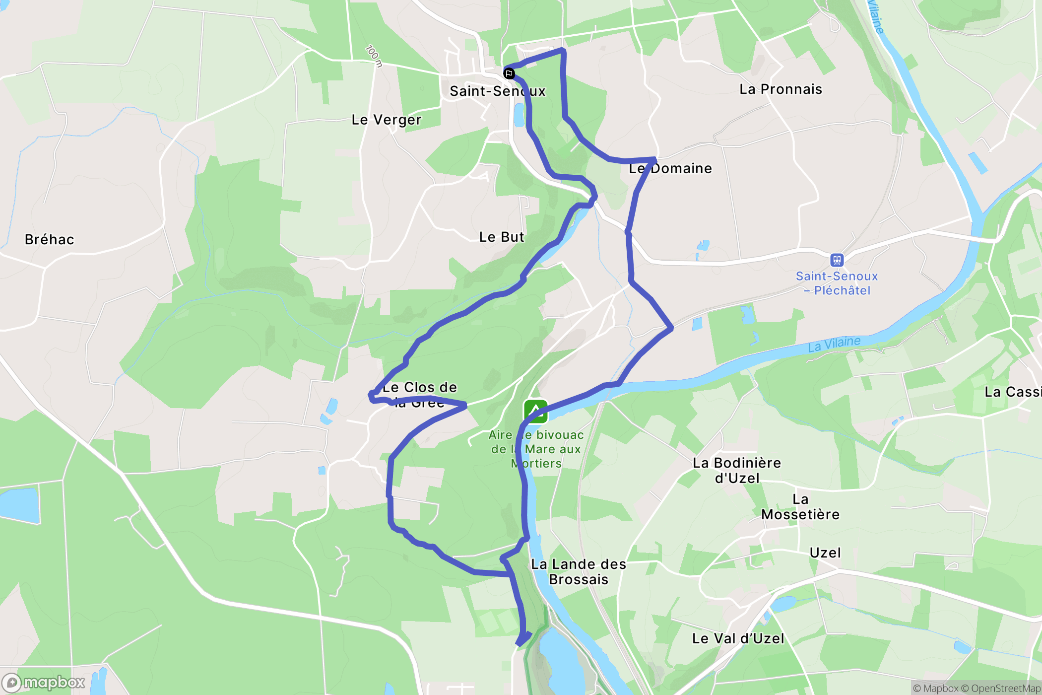 Saint-Senoux : carte du parcours de randonnée - France