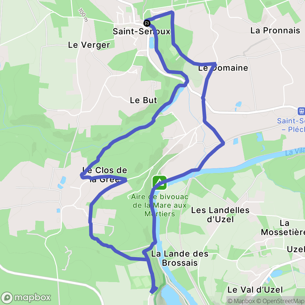 Saint-Senoux : carte du parcours de randonnée - France
