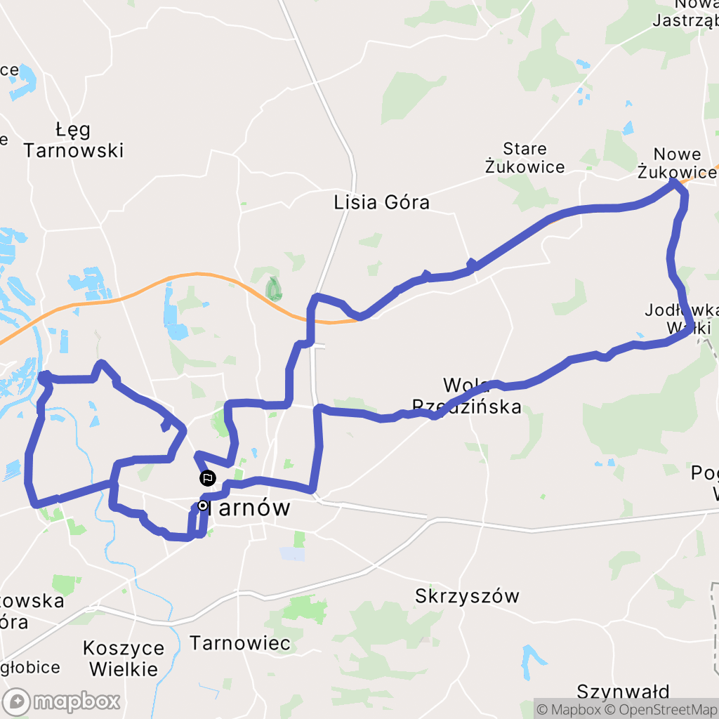 Tarnów: mapa trasy - Poland