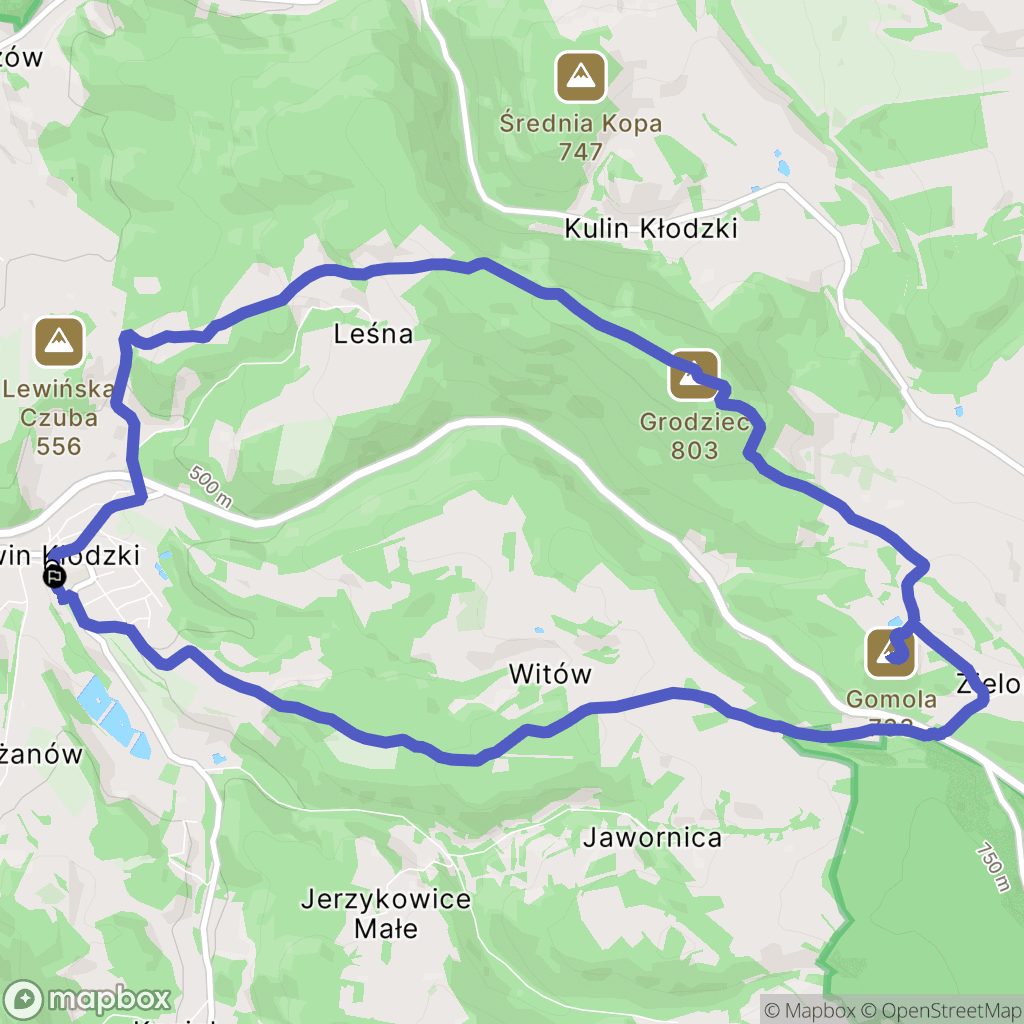 Lewin Kłodzki: mapa trasy - Poland