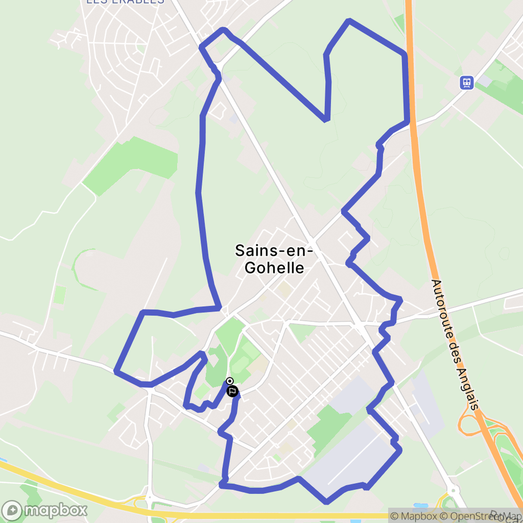Sains-en-Gohelle : carte du parcours de randonnée - France