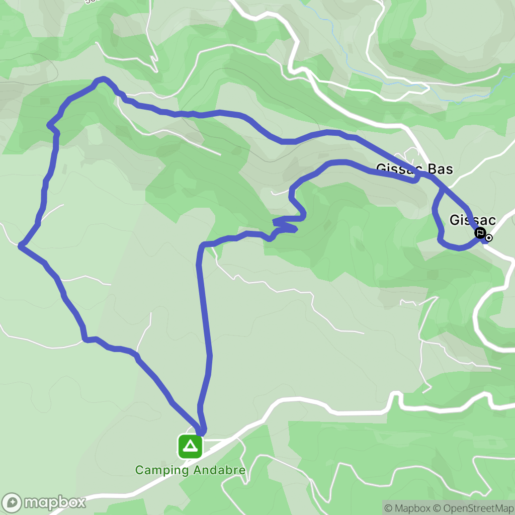 Gissac : carte du parcours de randonnée - France