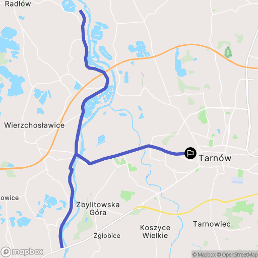 Tarnów: mapa trasy - Poland