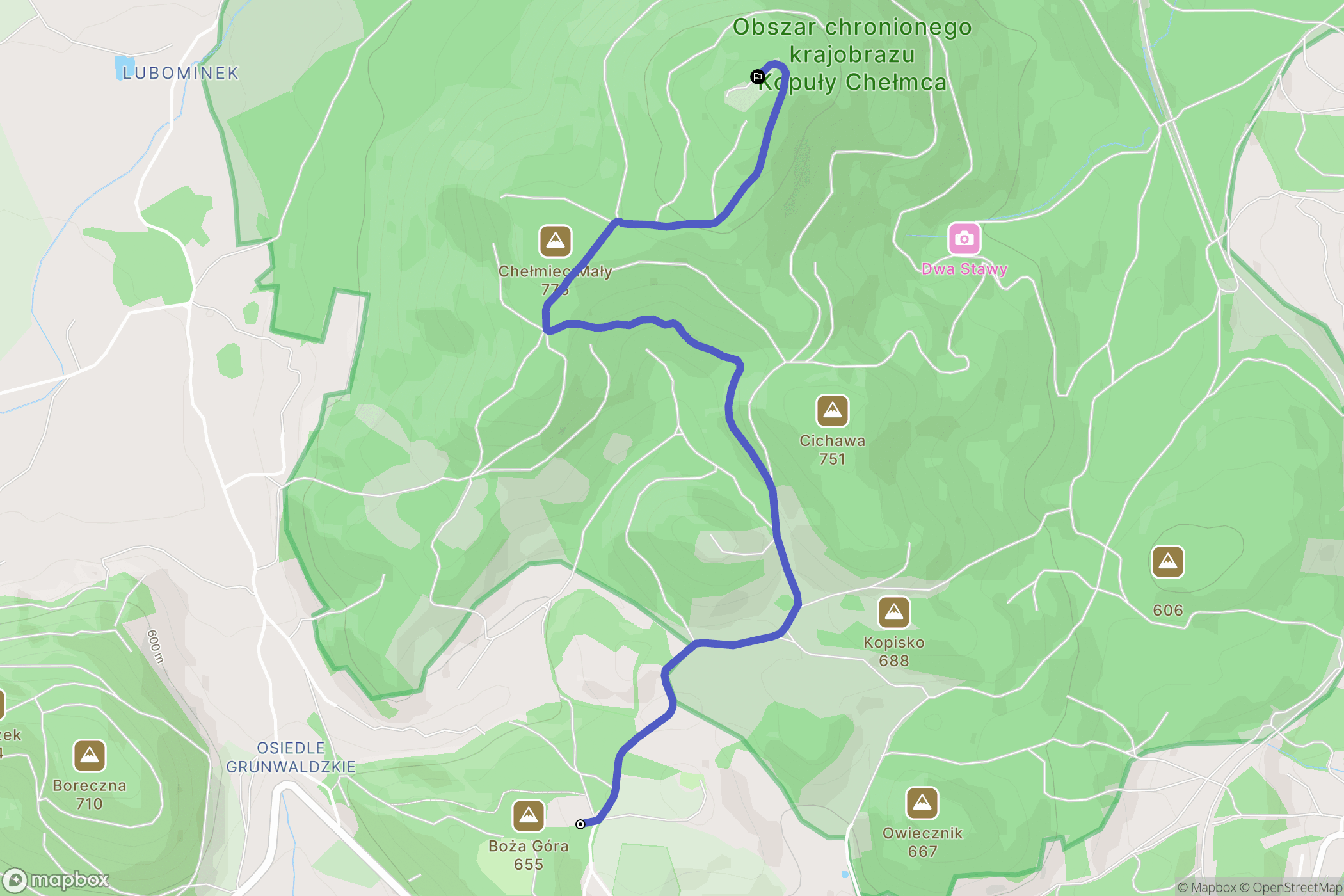Boguszów-Gorce: mapa trasy - Poland