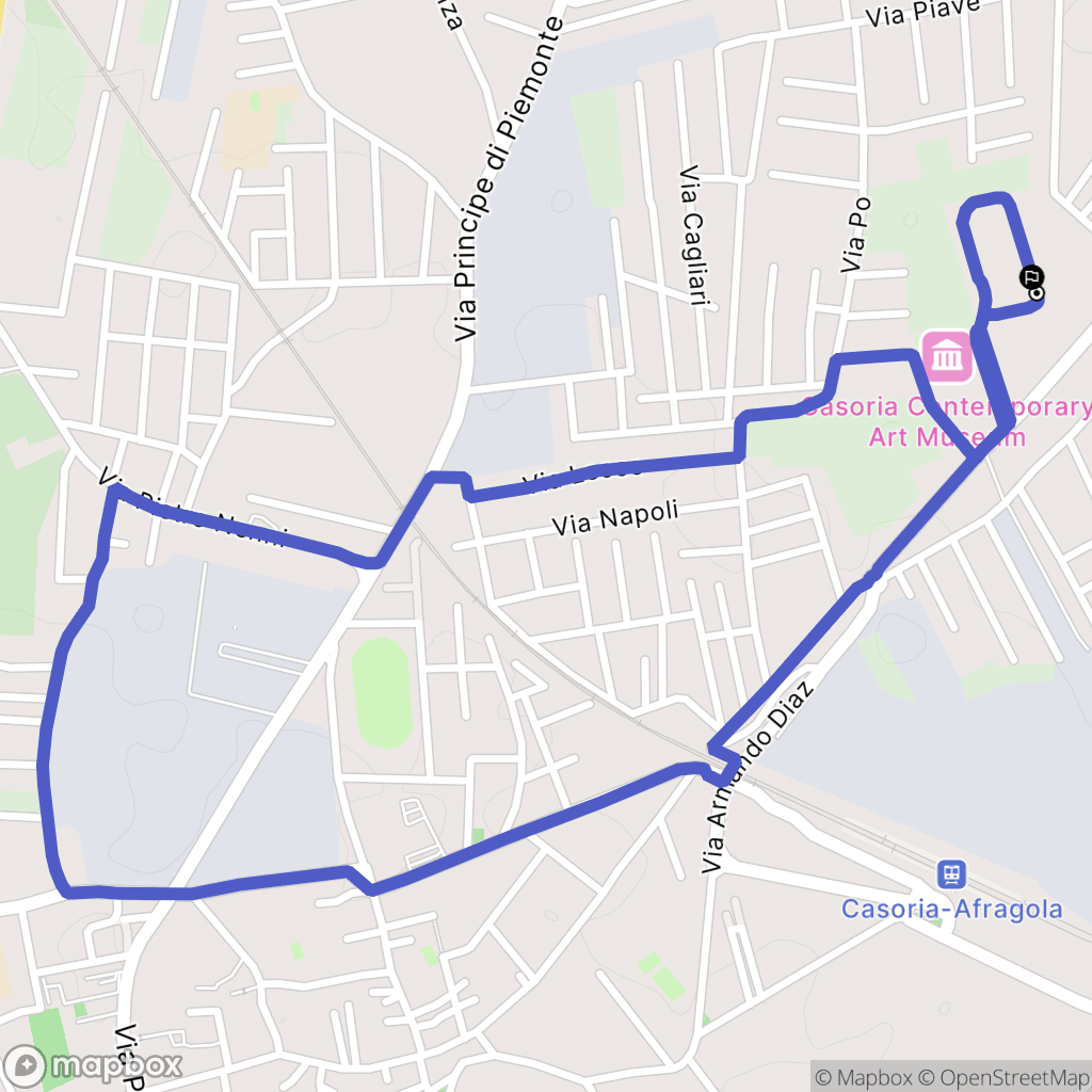 Casoria : carte du parcours de randonnée - Italy