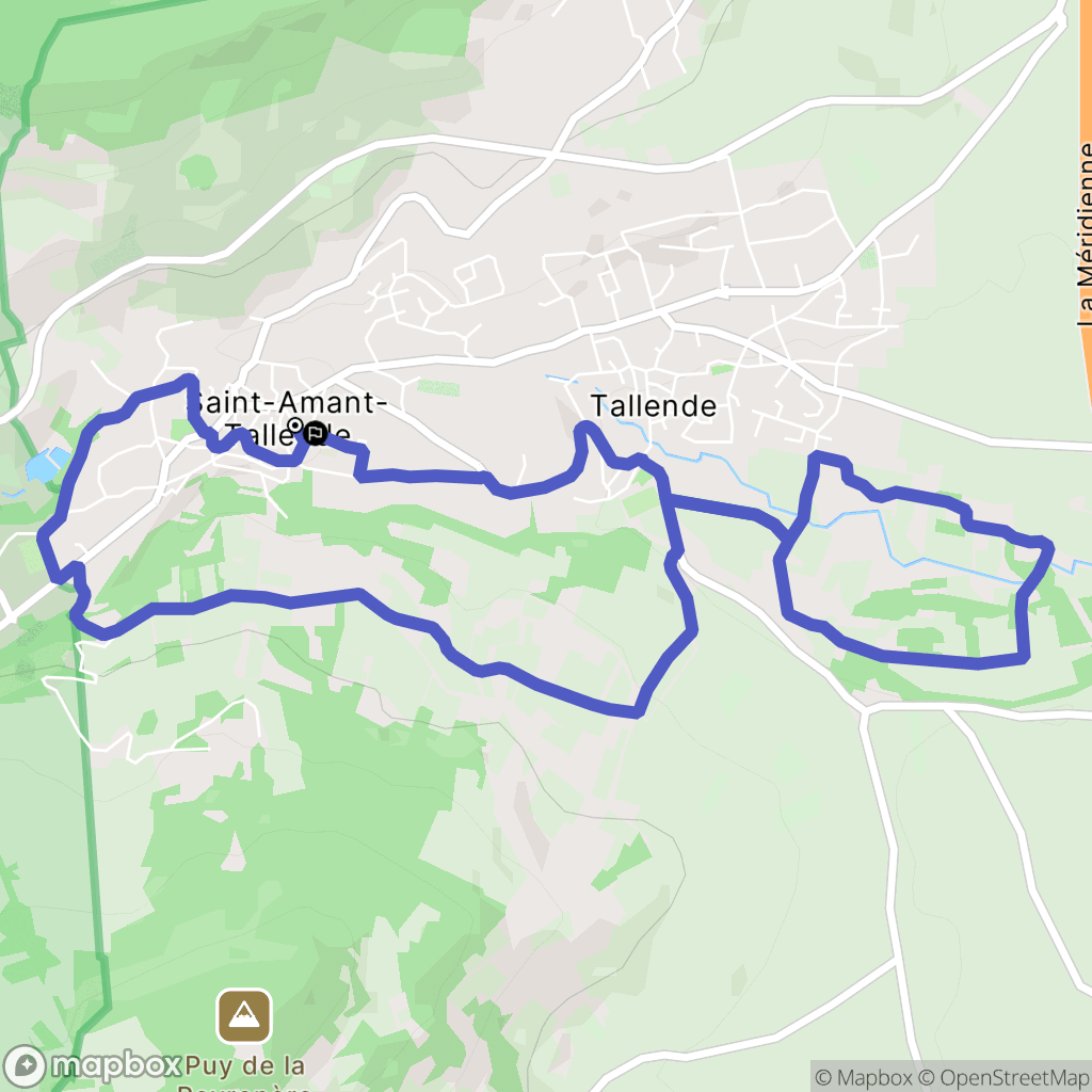 Saint-Amant-Tallende : carte du parcours de randonnée - France