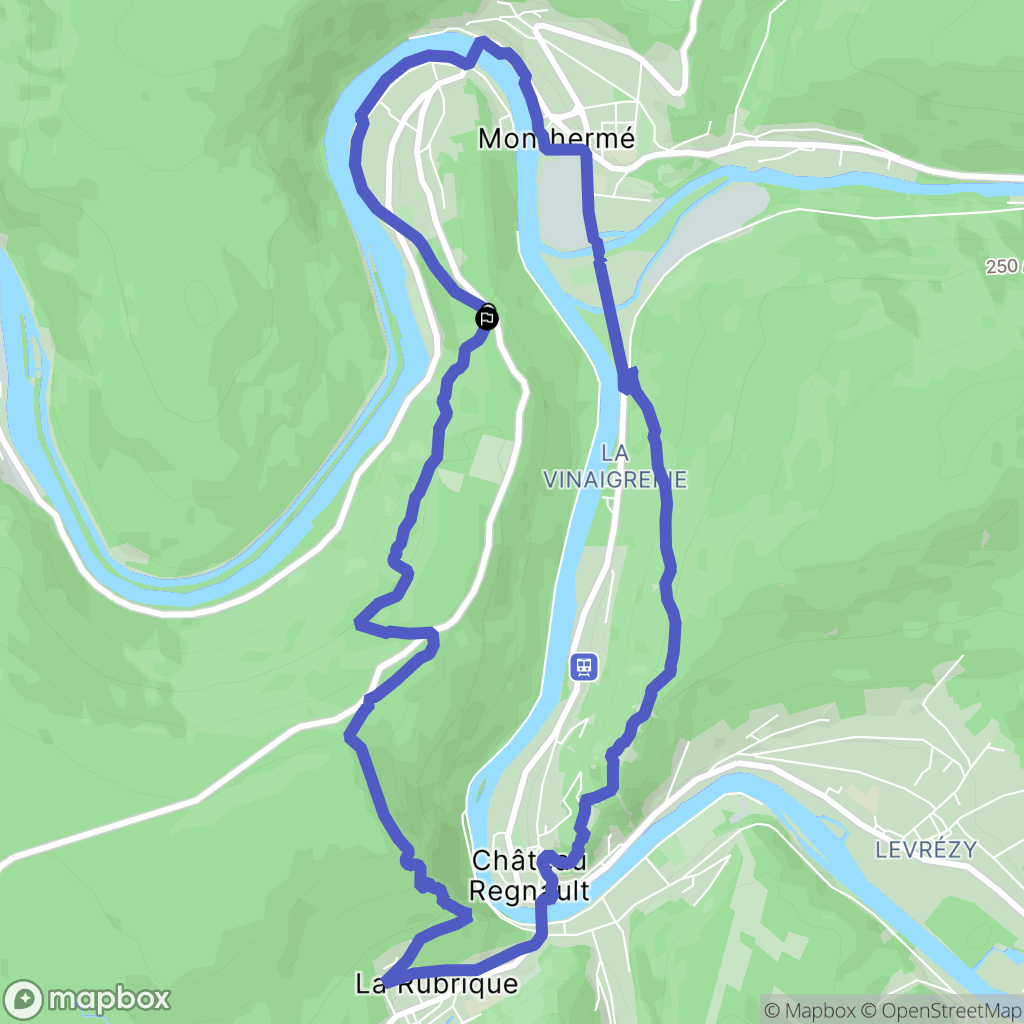Monthermé : carte du parcours de randonnée - France