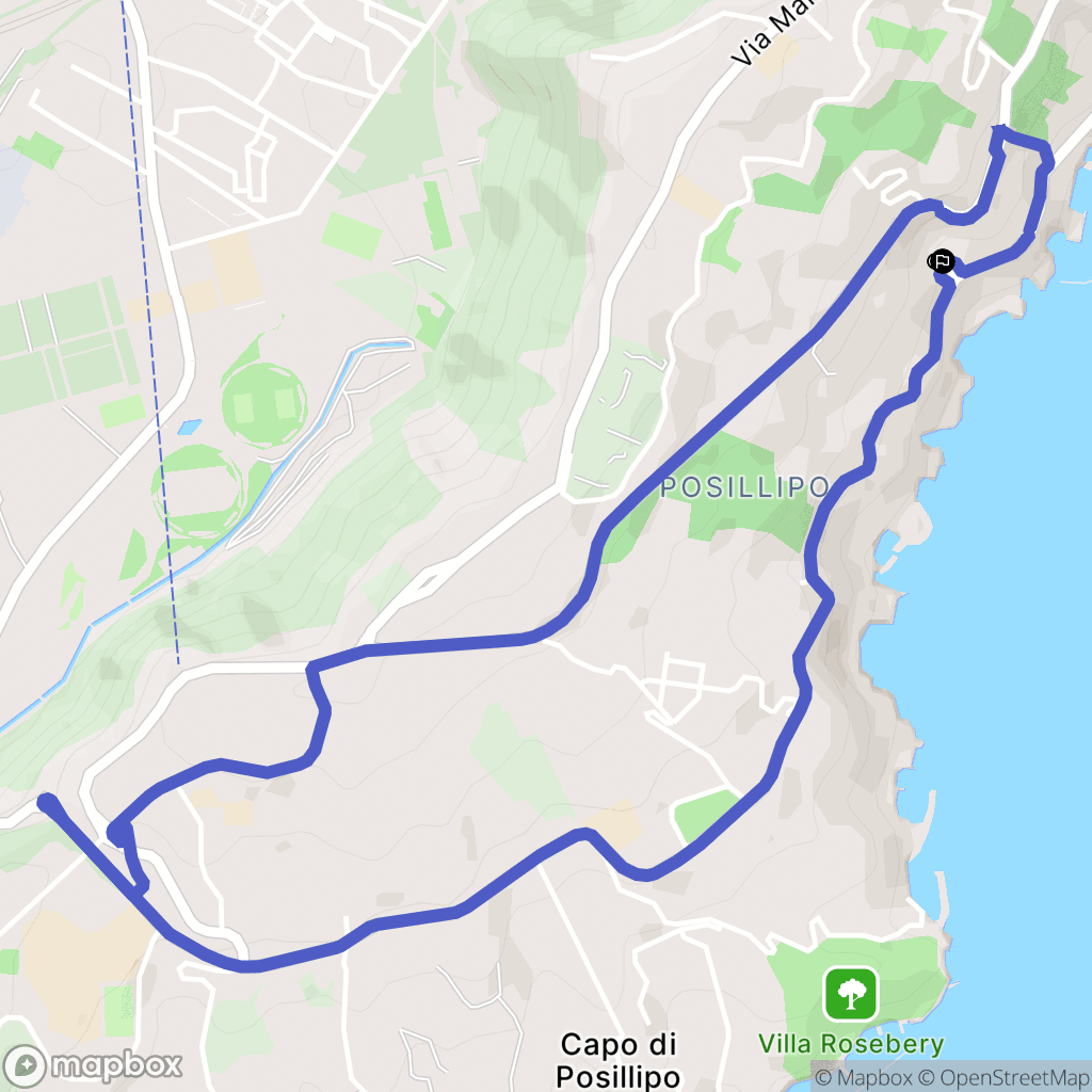 Napoli : carte du parcours de randonnée - Italy