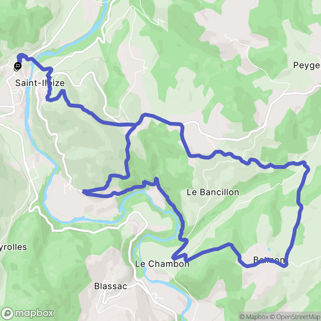 Villeneuve-d'Allier : carte du parcours de randonnée - France