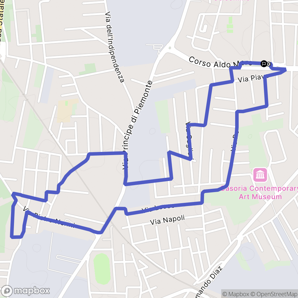 Casoria : carte du parcours de randonnée - Italy