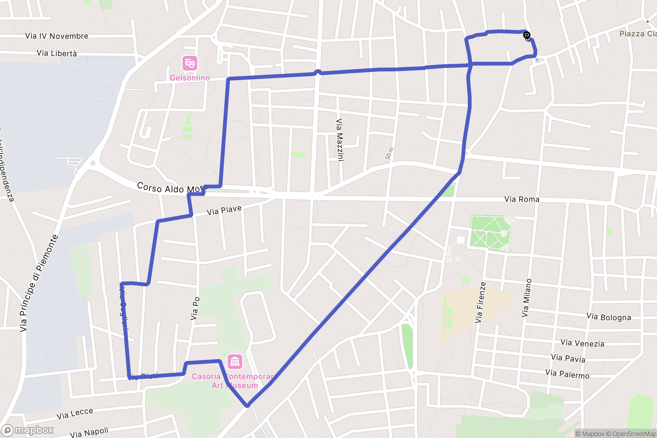 Afragola : carte du parcours de randonnée - Italy