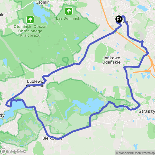 Kowale: mapa trasy - Poland