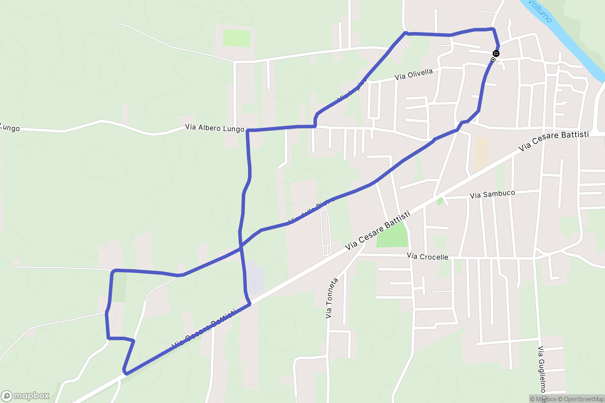 Grazzanise : carte du parcours de randonnée - Italy