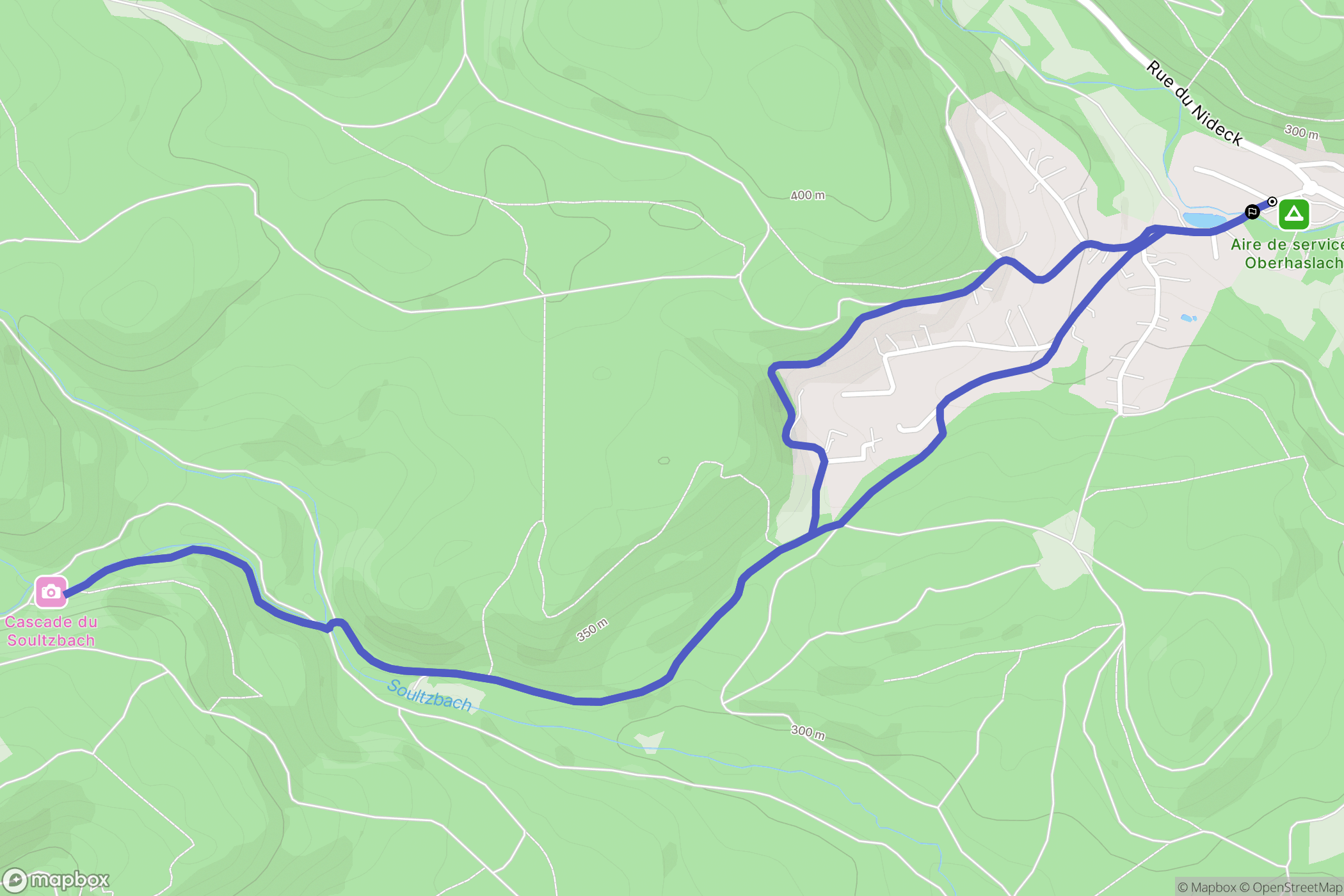 Oberhaslach : carte du parcours de randonnée - France