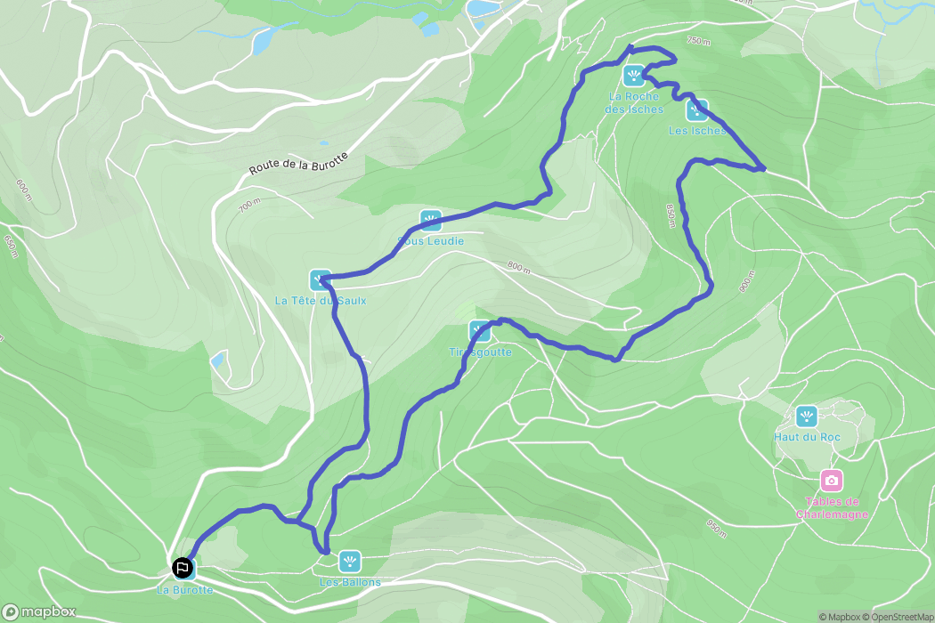 Basse-sur-le-Rupt : carte du parcours de randonnée - France