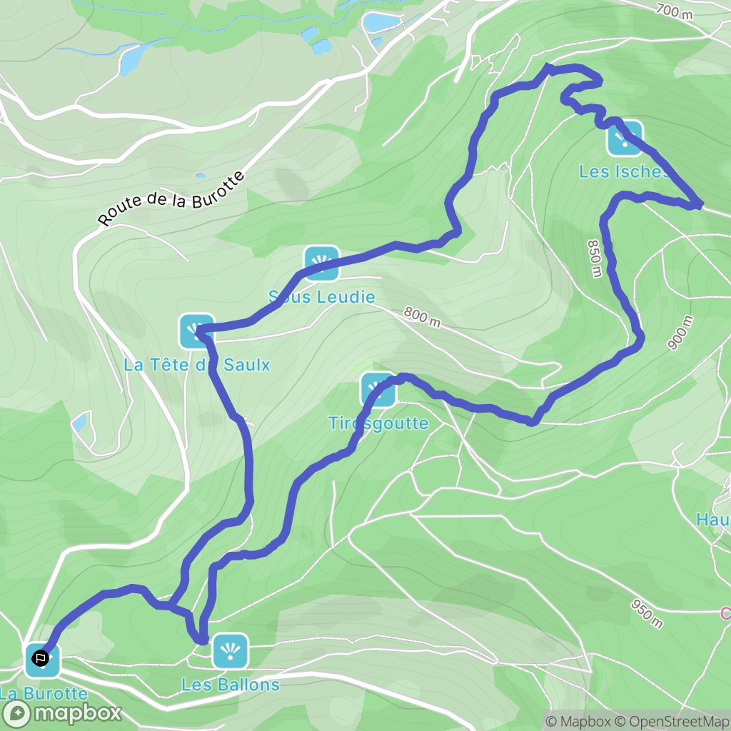 Basse-sur-le-Rupt : carte du parcours de randonnée - France